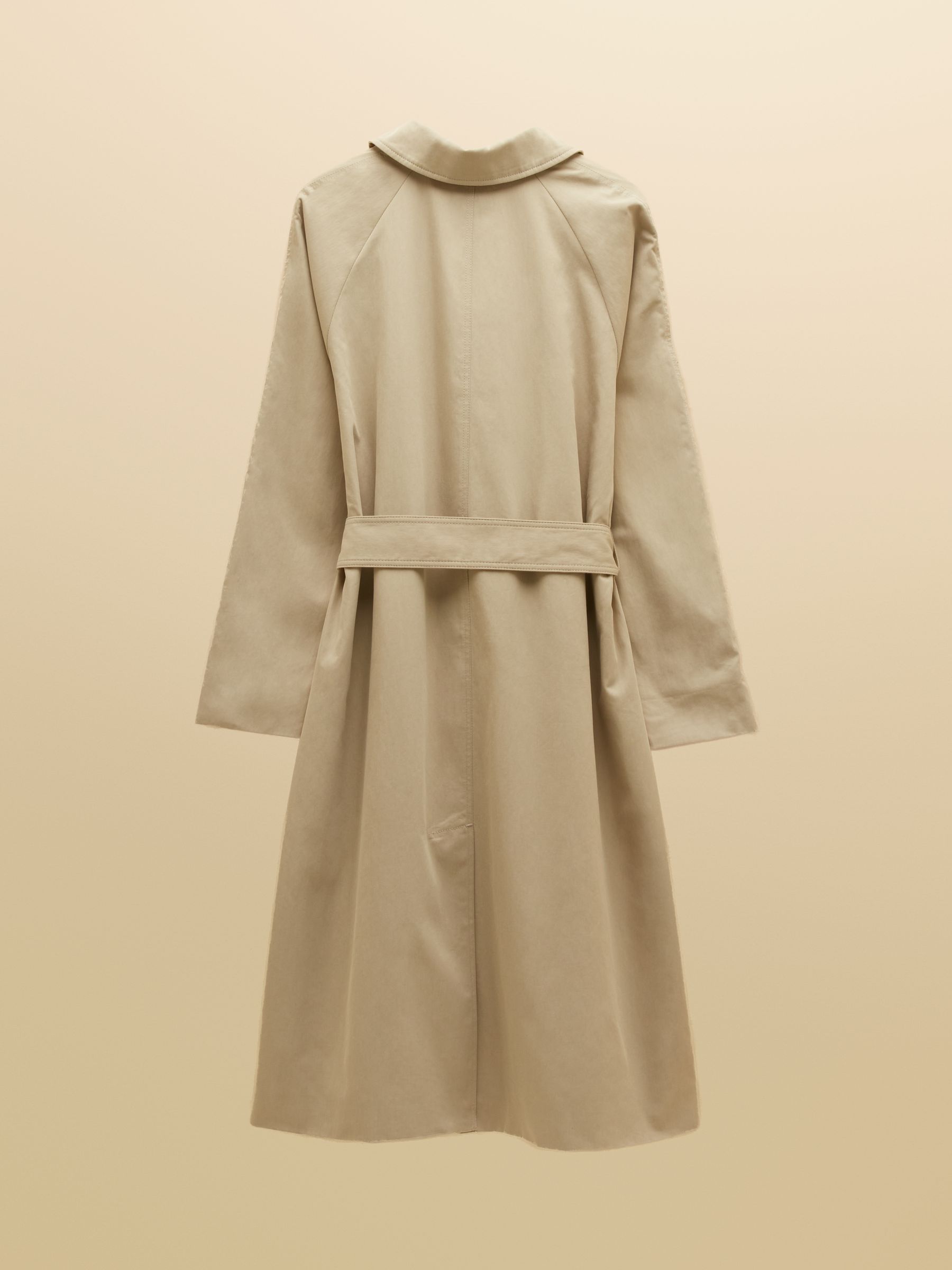 Beige Showerproof Single Breasted Trench Coat With Belt - Image 10 of 13