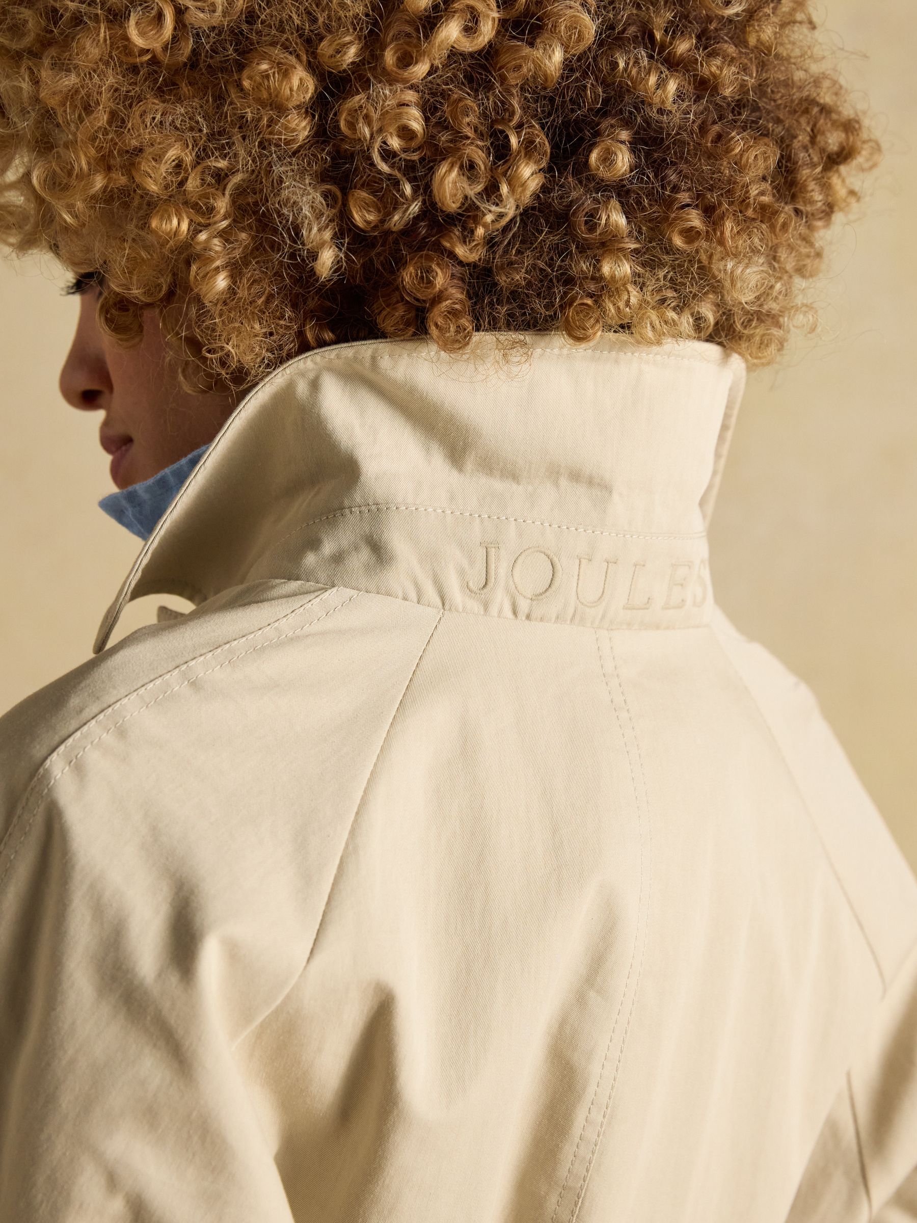 Beige Showerproof Single Breasted Trench Coat With Belt - Image 8 of 13