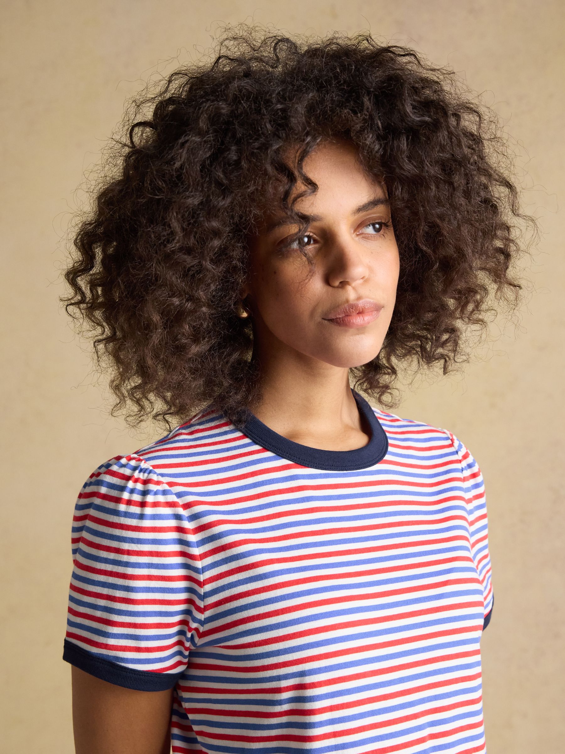 Erin Blue Red Stripe Short Sleeve Jersey T-Shirt - Image 4 of 7