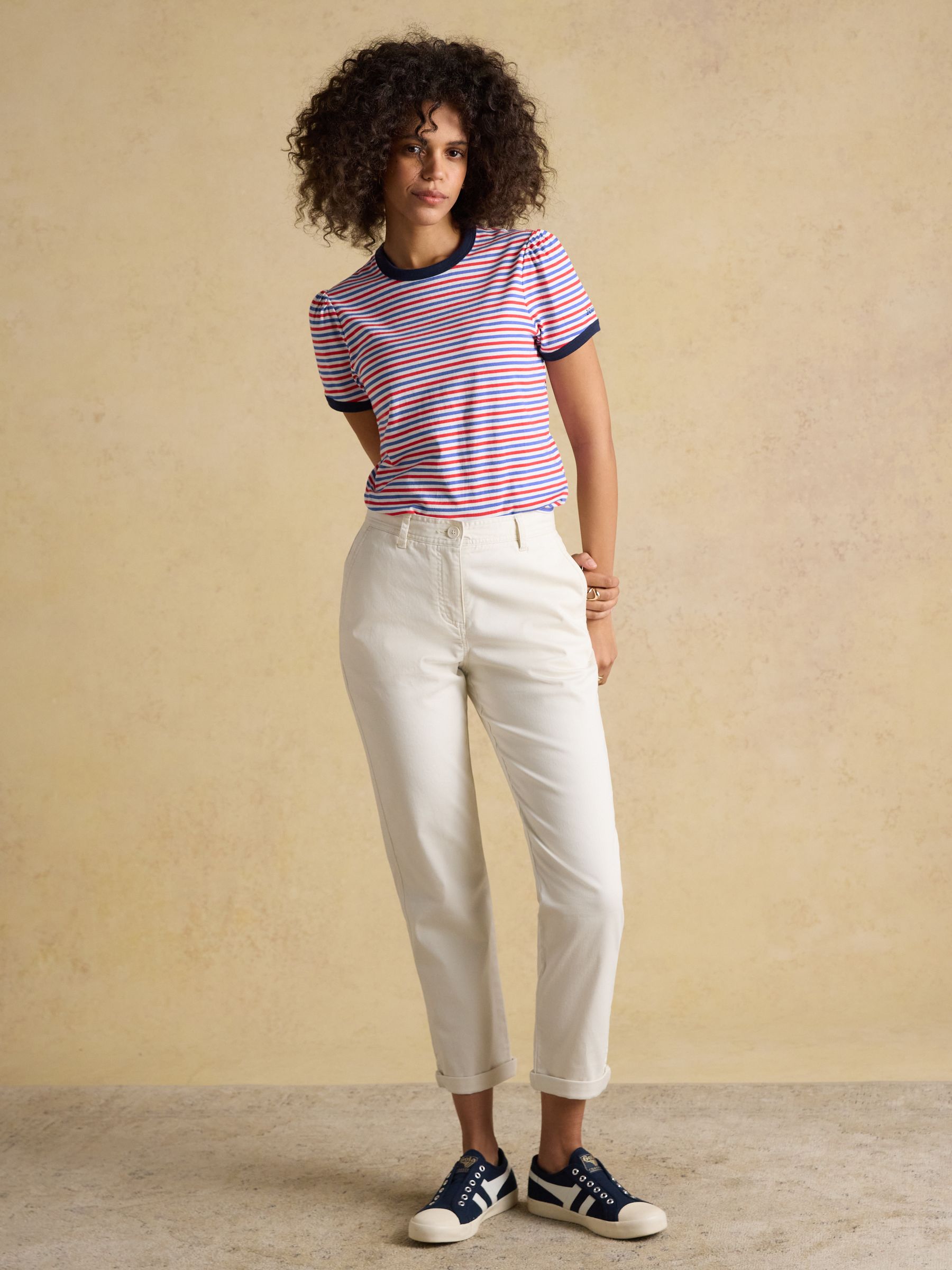 Erin Blue Red Stripe Short Sleeve Jersey T-Shirt - Image 5 of 7