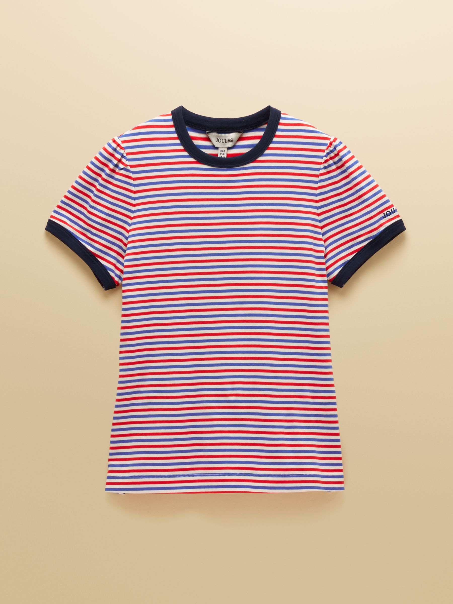 Erin Blue Red Stripe Short Sleeve Jersey T-Shirt - Image 7 of 7