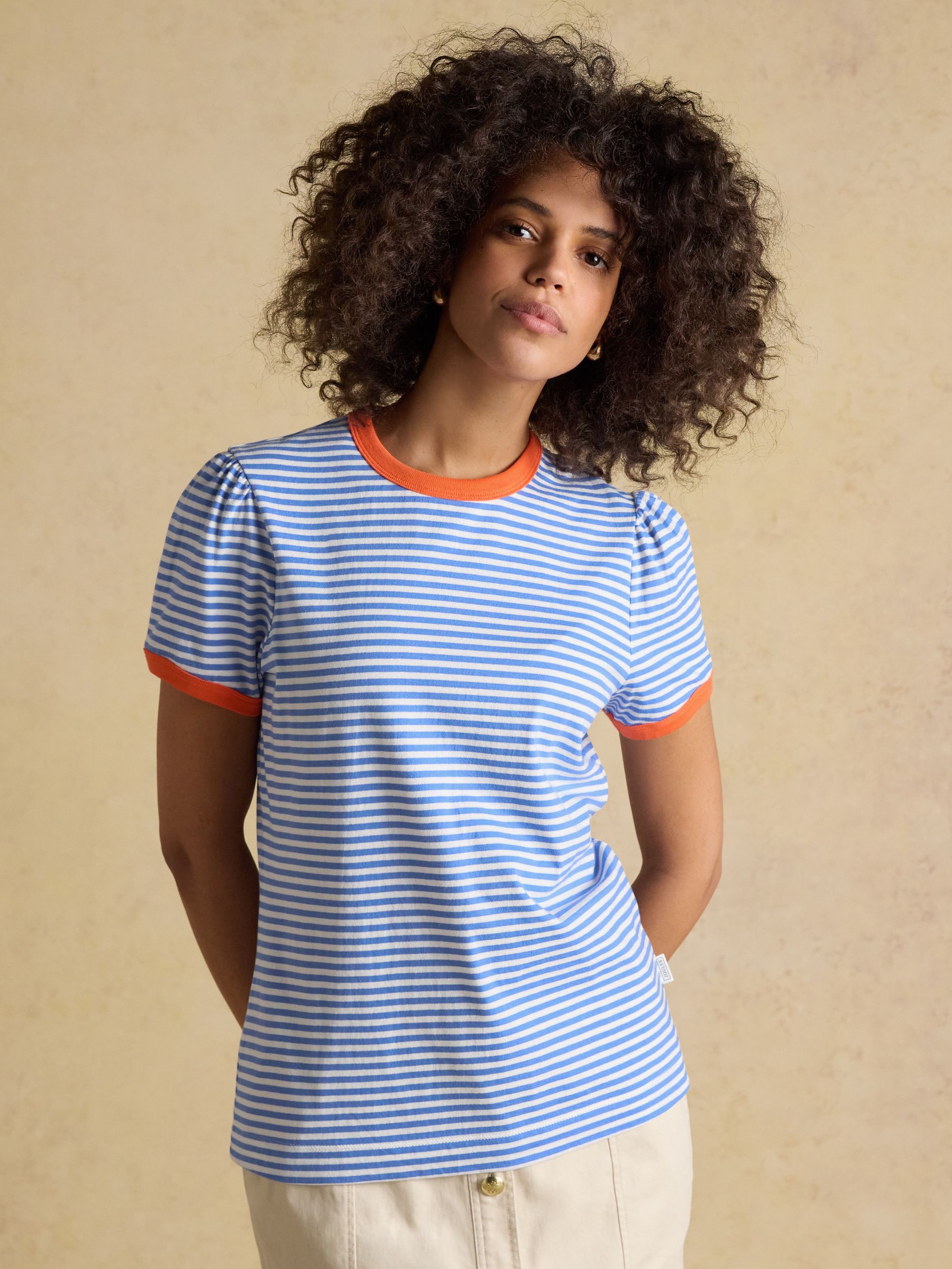 Erin Blue Stripe Short Sleeve Jersey T-Shirt - Image 1 of 6