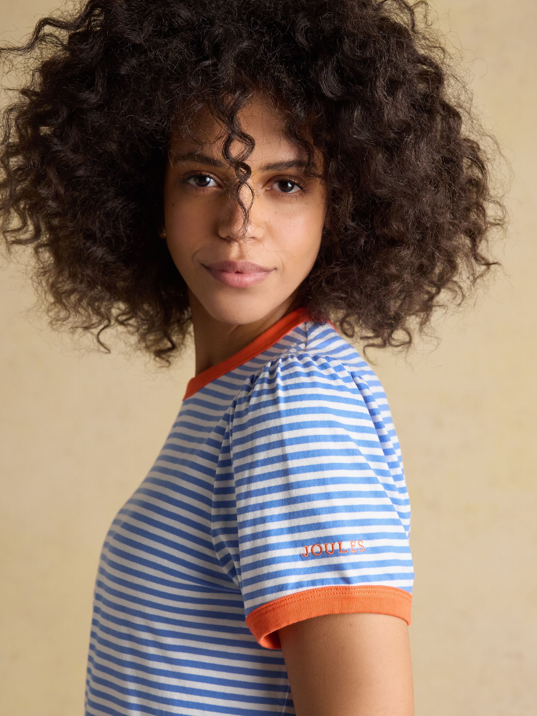 Erin Blue Stripe Short Sleeve Jersey T-Shirt - Image 3 of 6