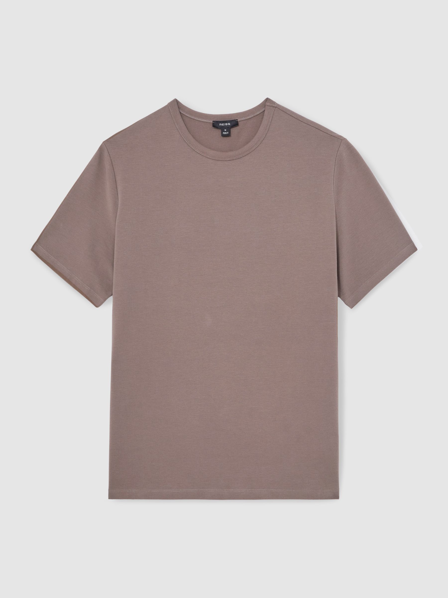 Stretch-Cotton Crew-Neck T-Shirt in Taupe Brown - Image 2 of 5