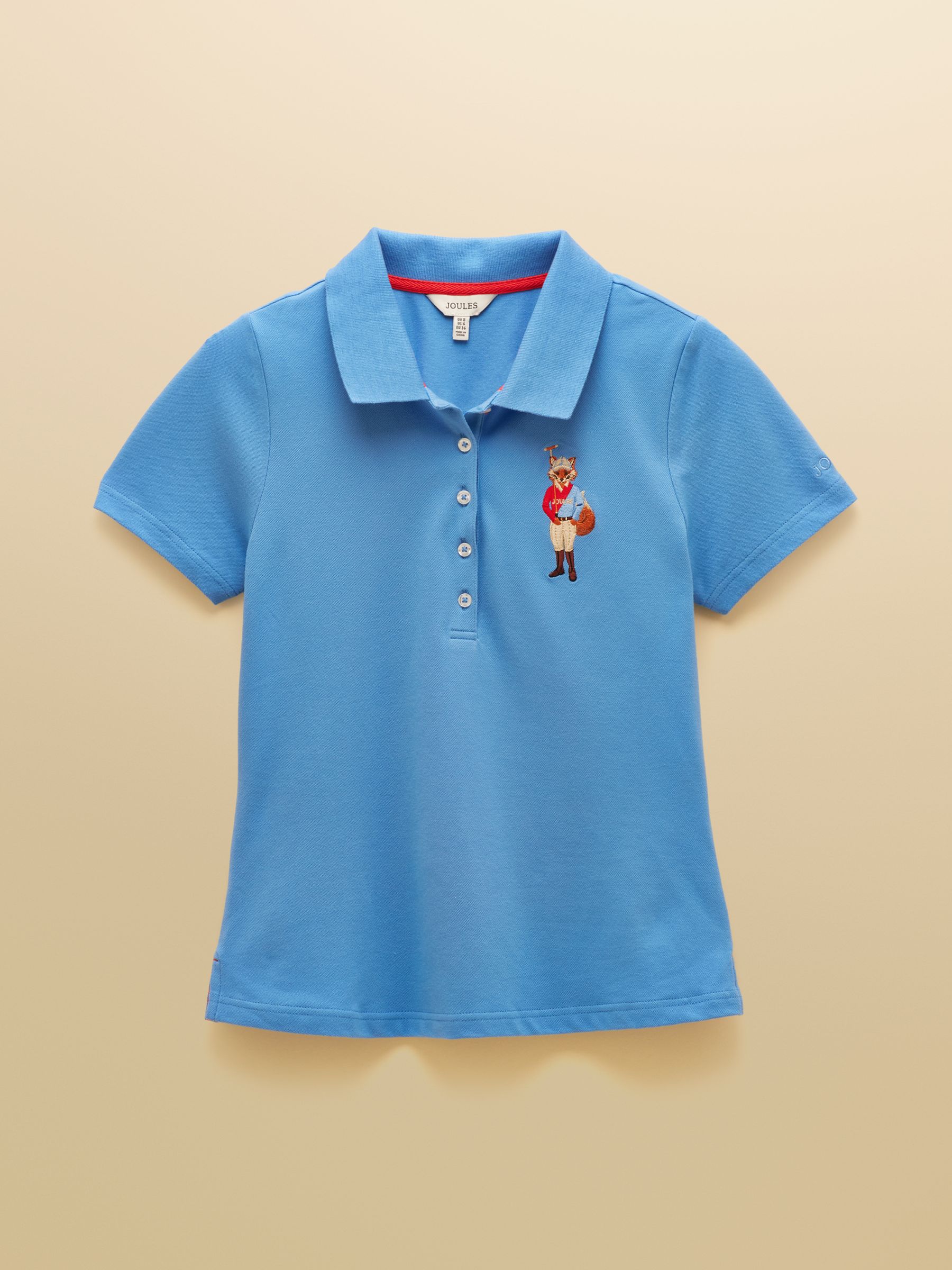 Jonty Fox Blue Slim Fit Cotton Pique Polo Shirt - Image 8 of 8