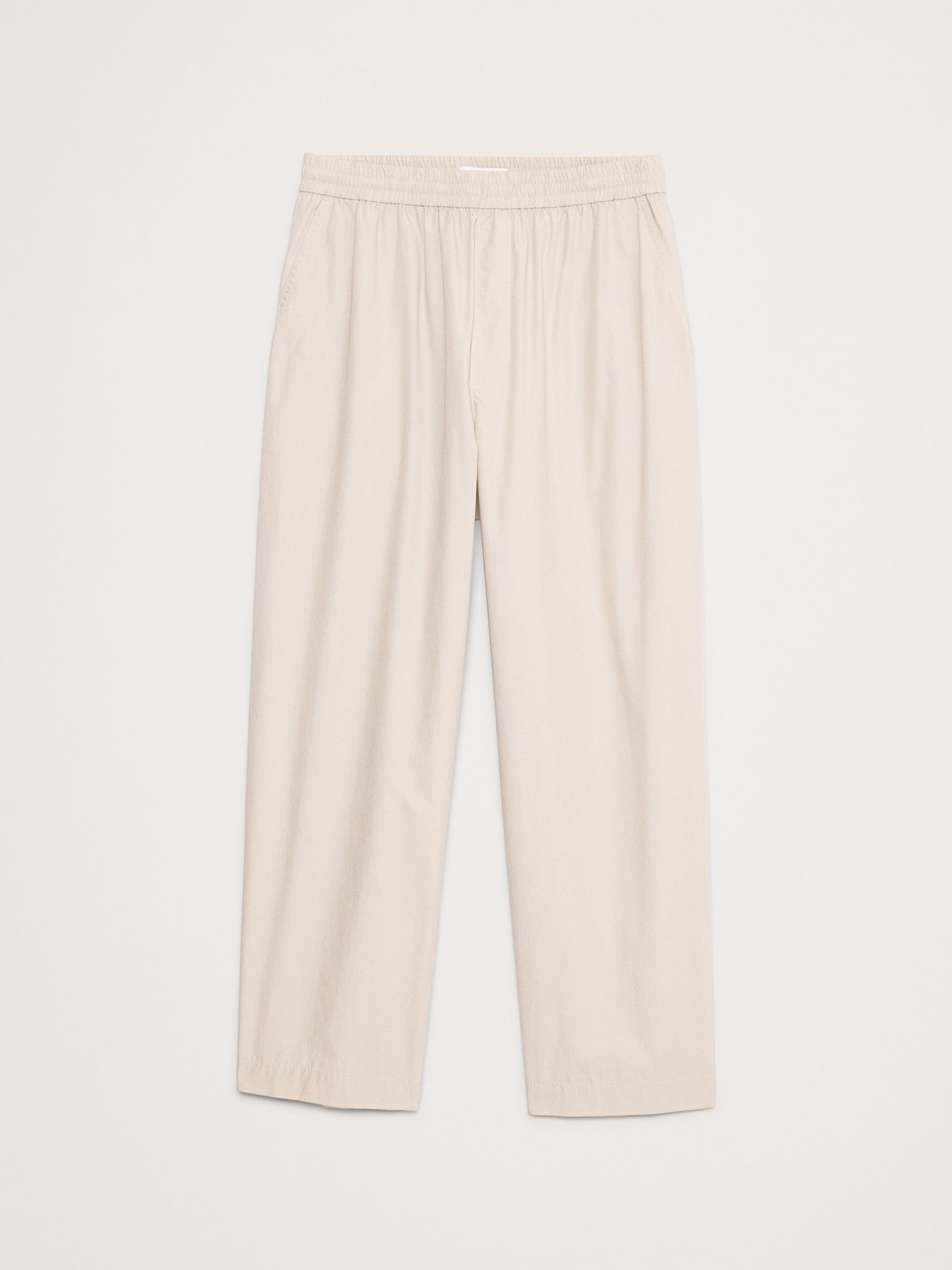 Banana Republic Beige Loose Cotton Poplin Pull On Cropped Trousers - Image 5 of 5