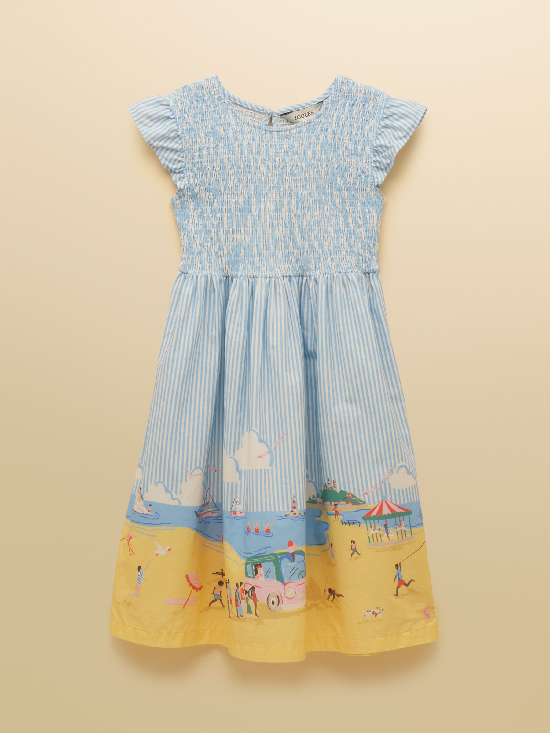 Girls' Jenna Blue Scene Woven Sleeveless Midi Dress - Image 1 of 5