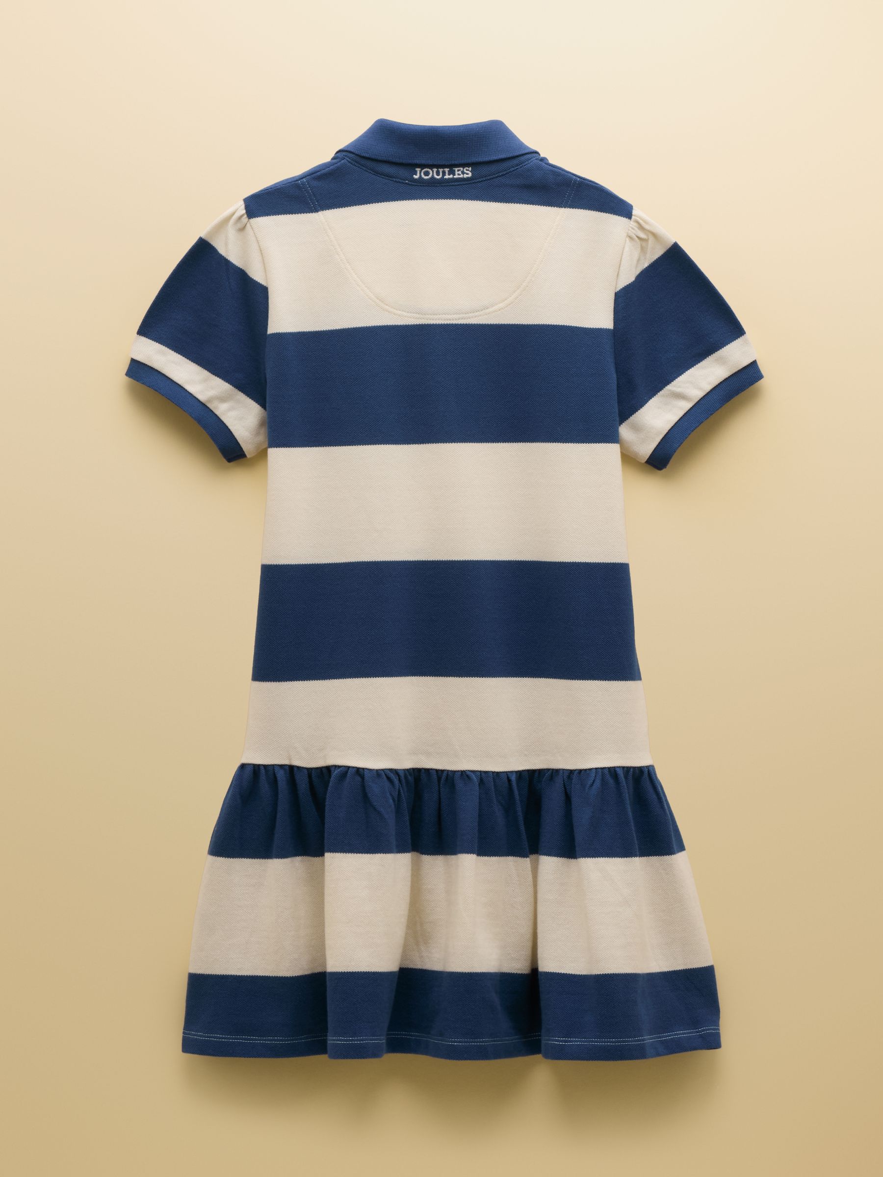 Girls' Orla Navy & White Striped Short Sleeve Polo Shirt Dress - Image 2 of 4