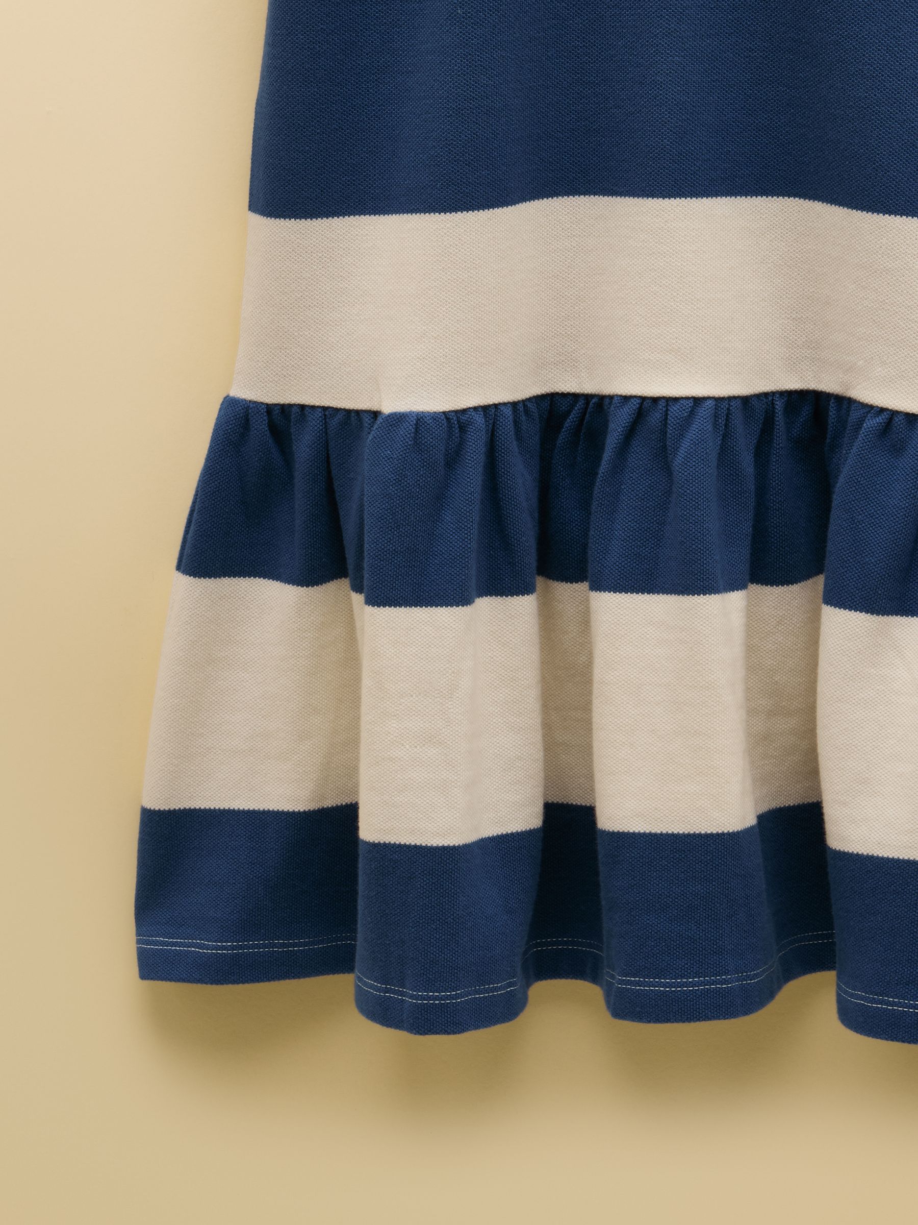 Girls' Orla Navy & White Striped Short Sleeve Polo Shirt Dress - Image 3 of 4