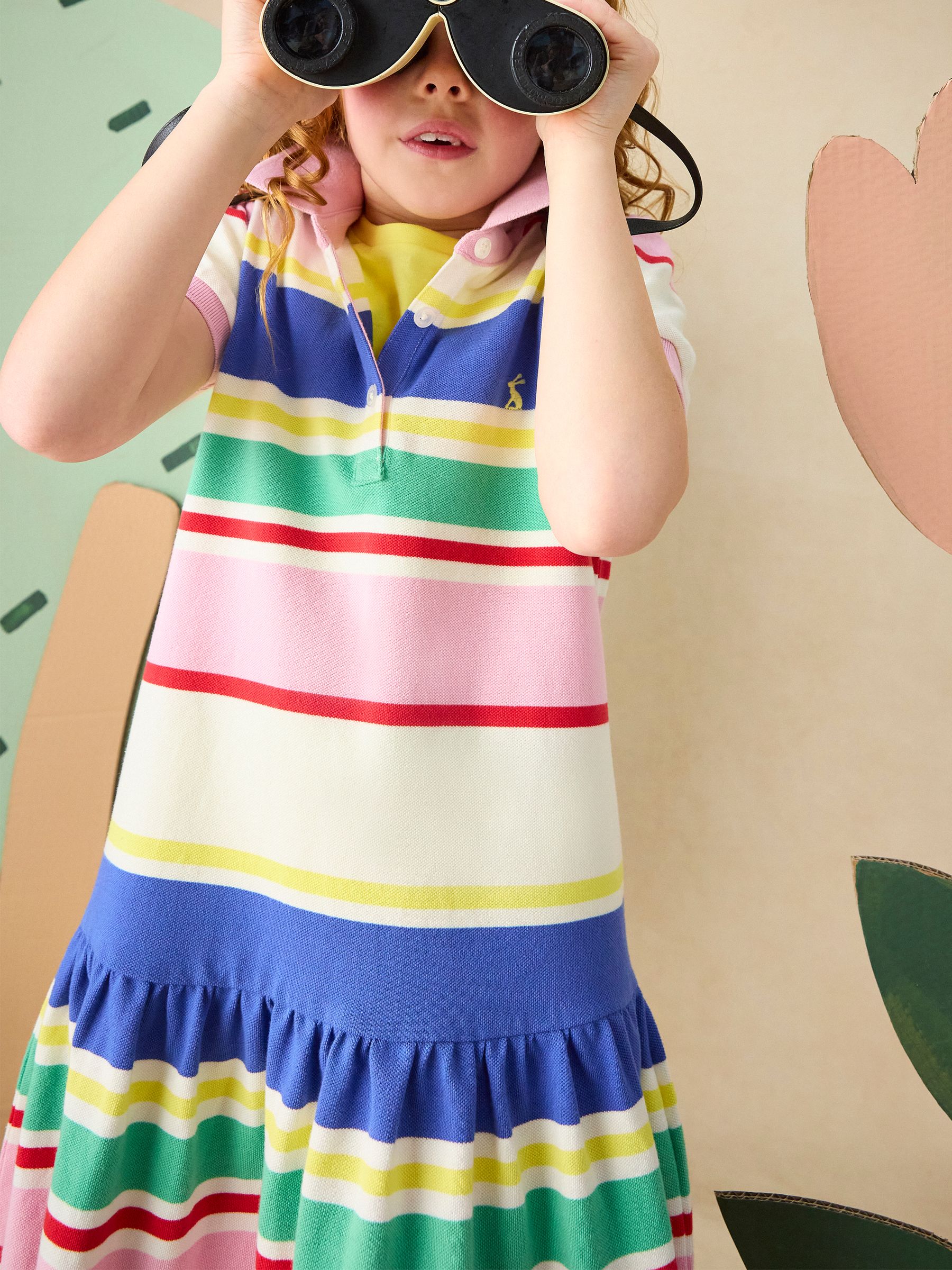 Girls' Multi Stripe Polo Shirt Dress - Image 2 of 7