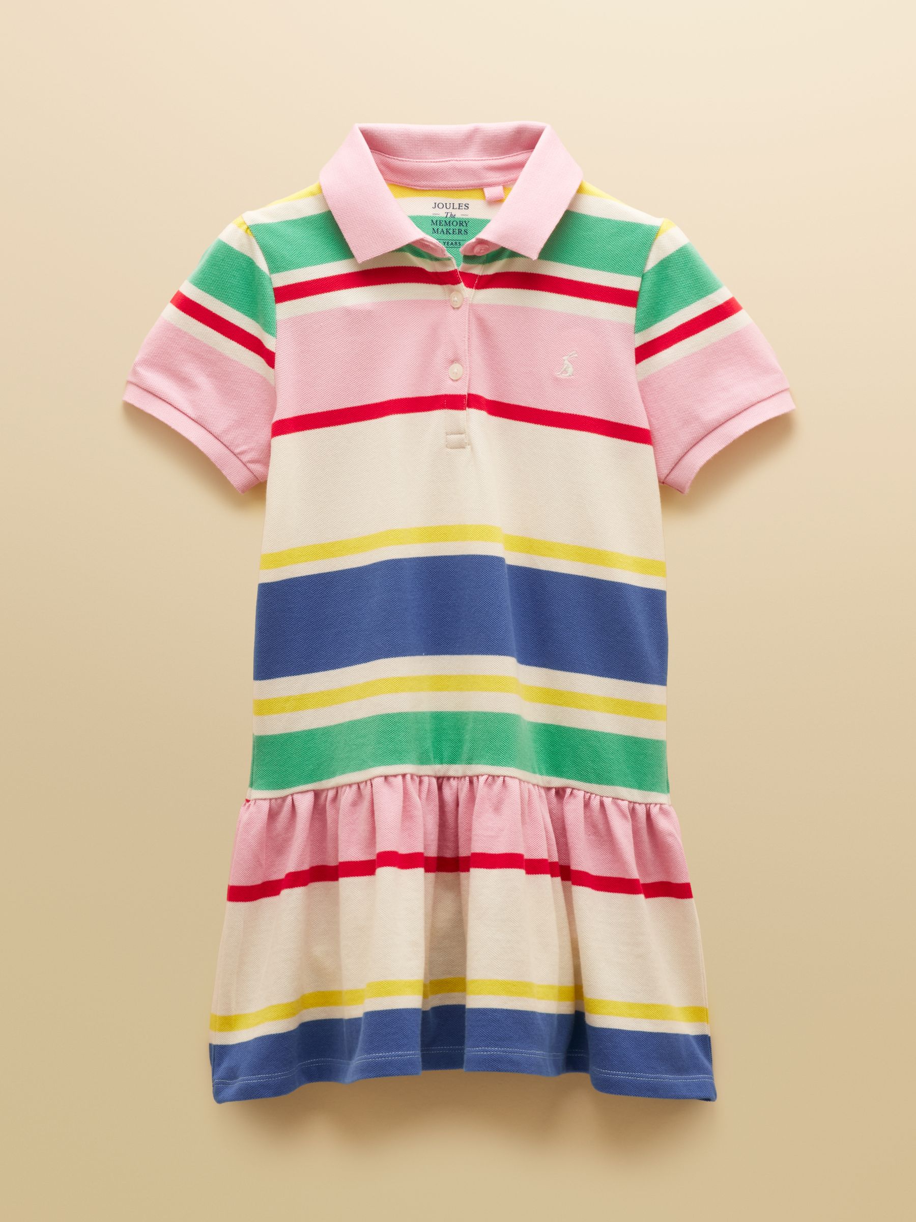 Girls' Multi Stripe Polo Shirt Dress - Image 3 of 7