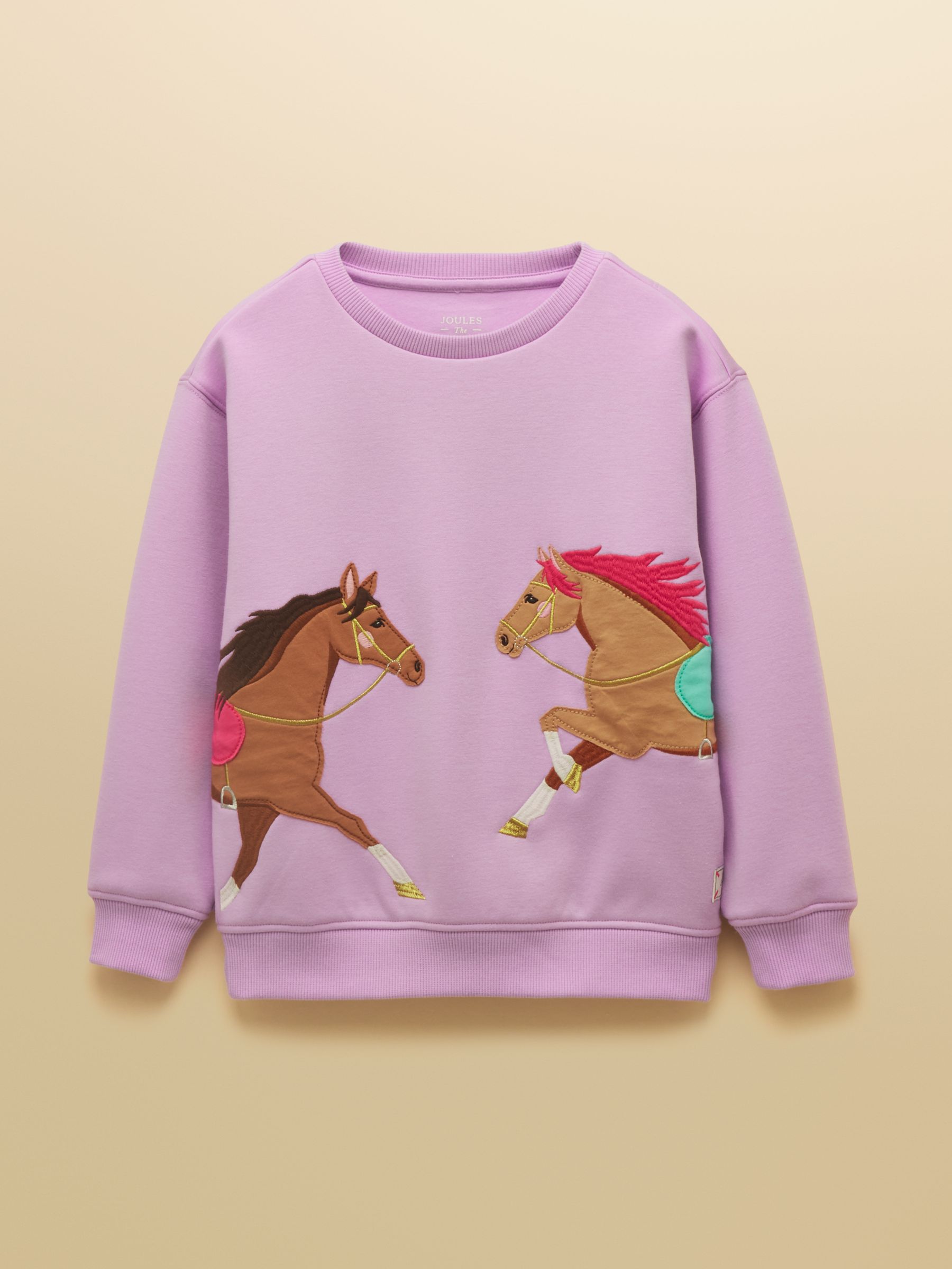 Kids' Mackenzie Lilac Horse Sweatshirt With Faux Faur Lining - Image 1 of 5