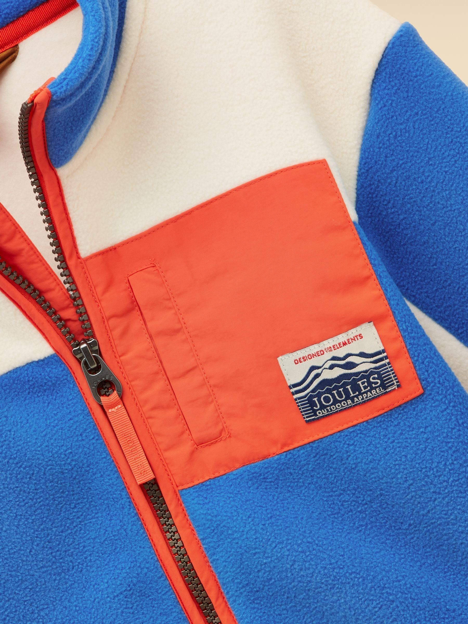 Boys' Summit Blue & Cream Zip Up Polar Fleece - Image 3 of 5