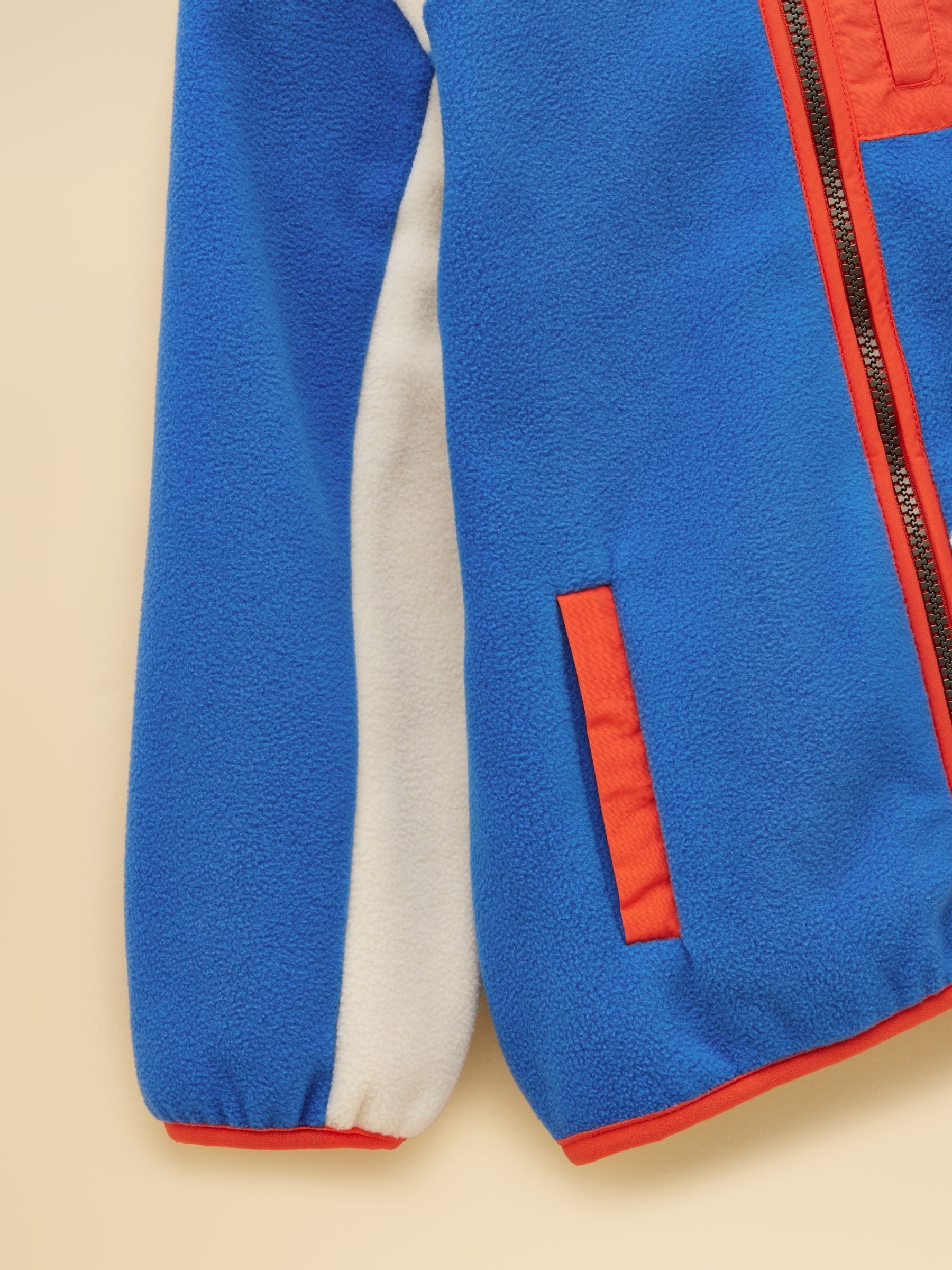Boys' Summit Blue & Cream Zip Up Polar Fleece - Image 4 of 5