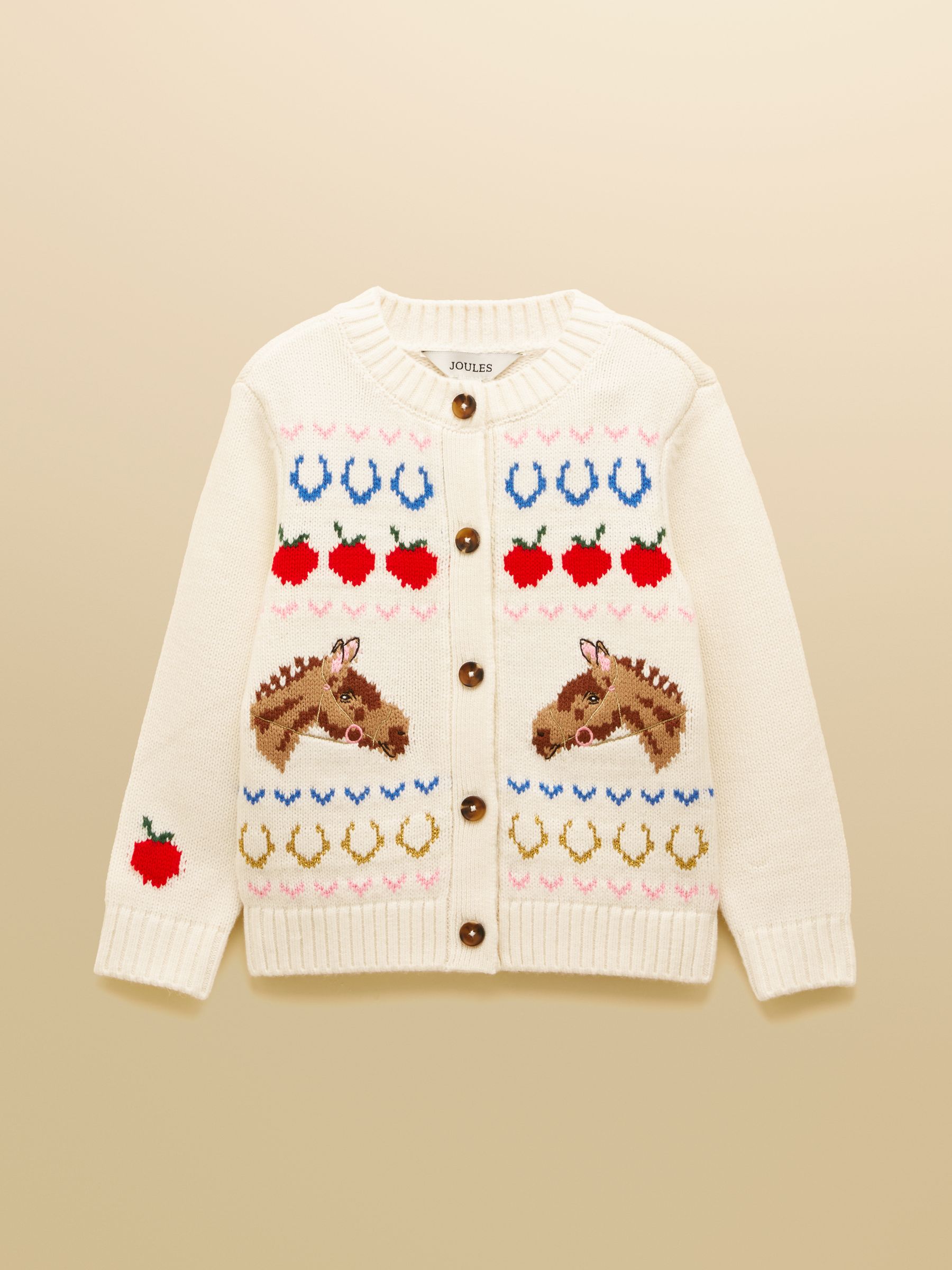 Pippa Cream Horse Cream Horse Knitted Cardigan - Image 1 of 5