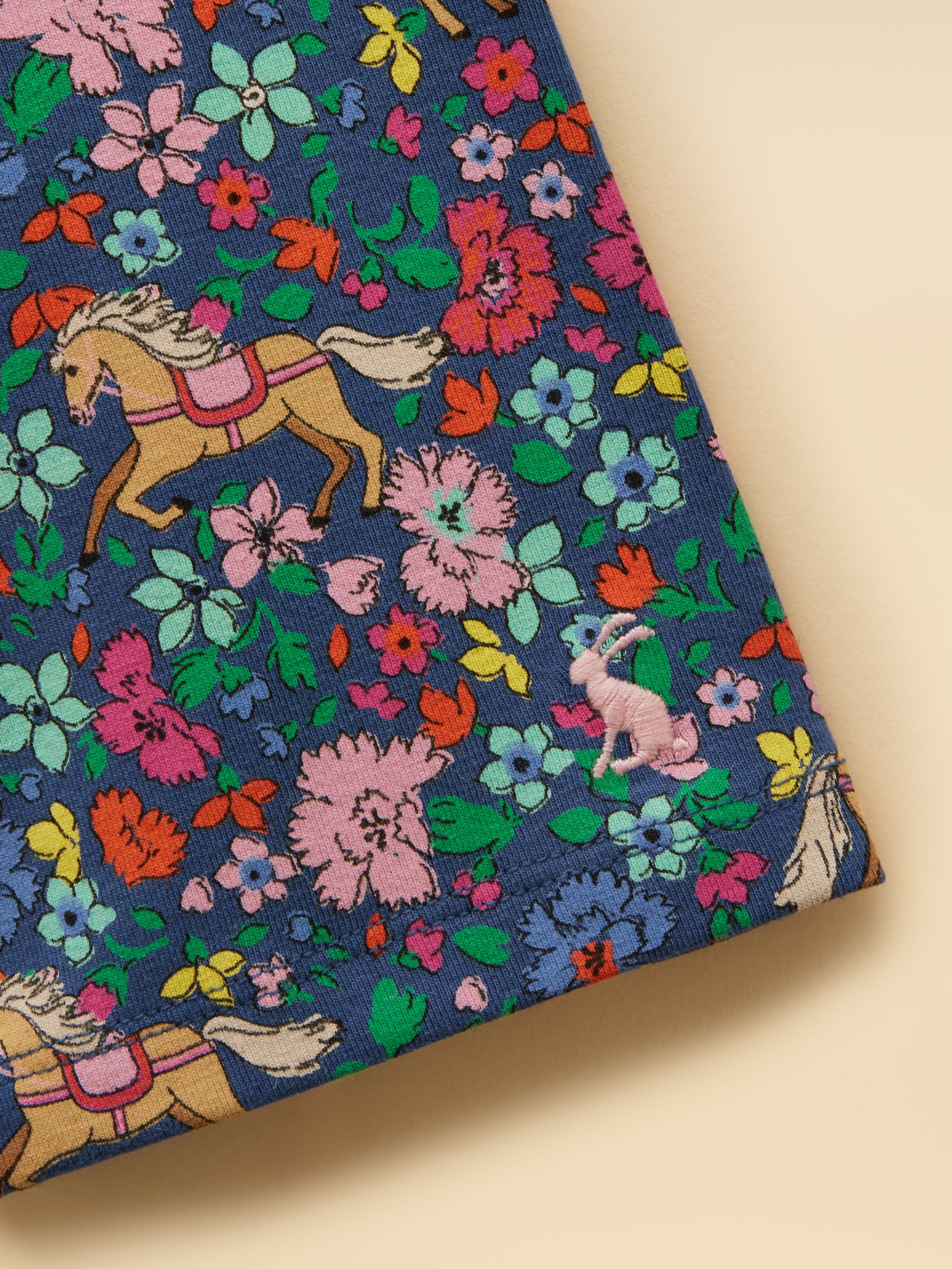 Girls' Cartwheel Navy Horse & Pink Cycling Shorts 2 Pack - Image 8 of 8