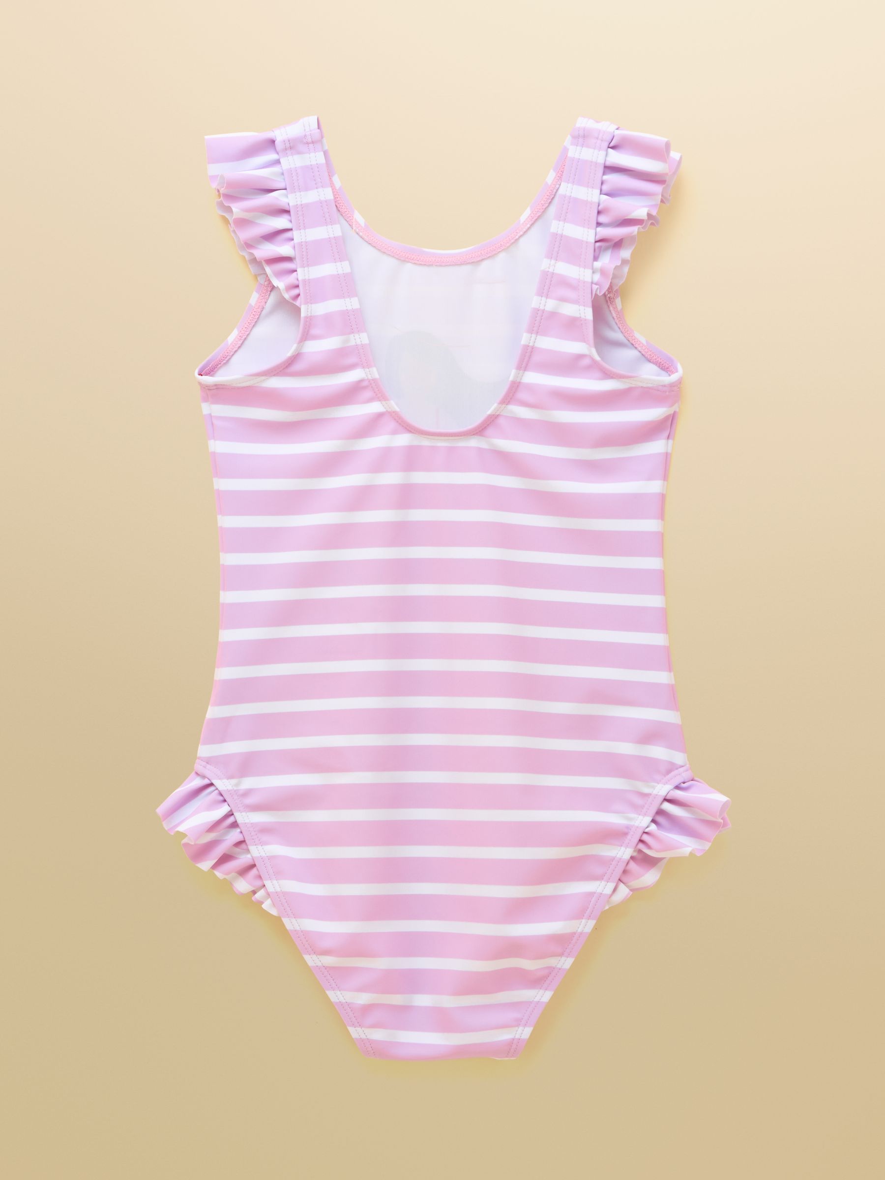 Girls' Splash White & Lilac Striped Mermaid Swimming Costume - Image 2 of 5