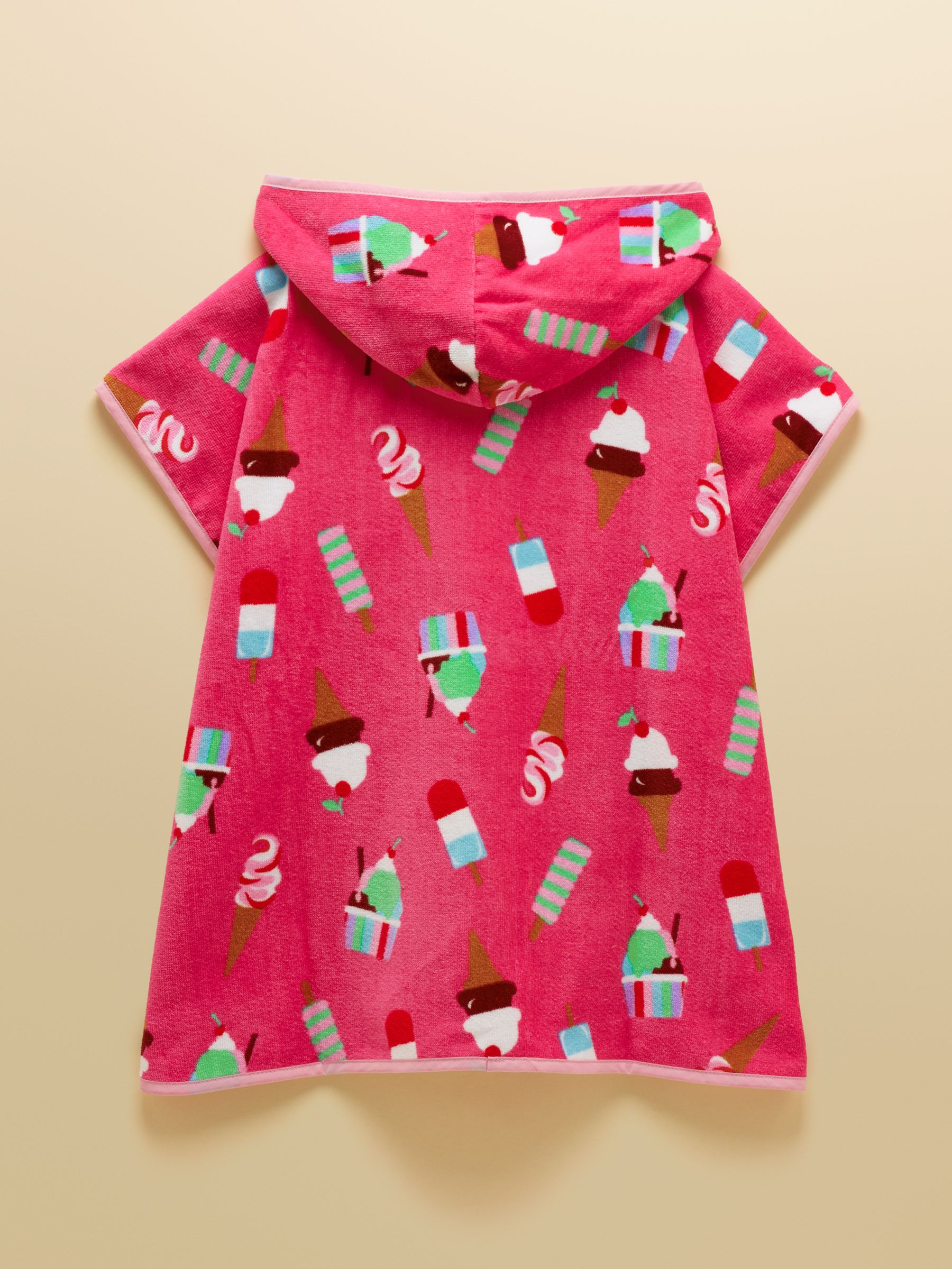 Girls' Decker Pink Ice Cream Towelling Poncho - Image 2 of 5