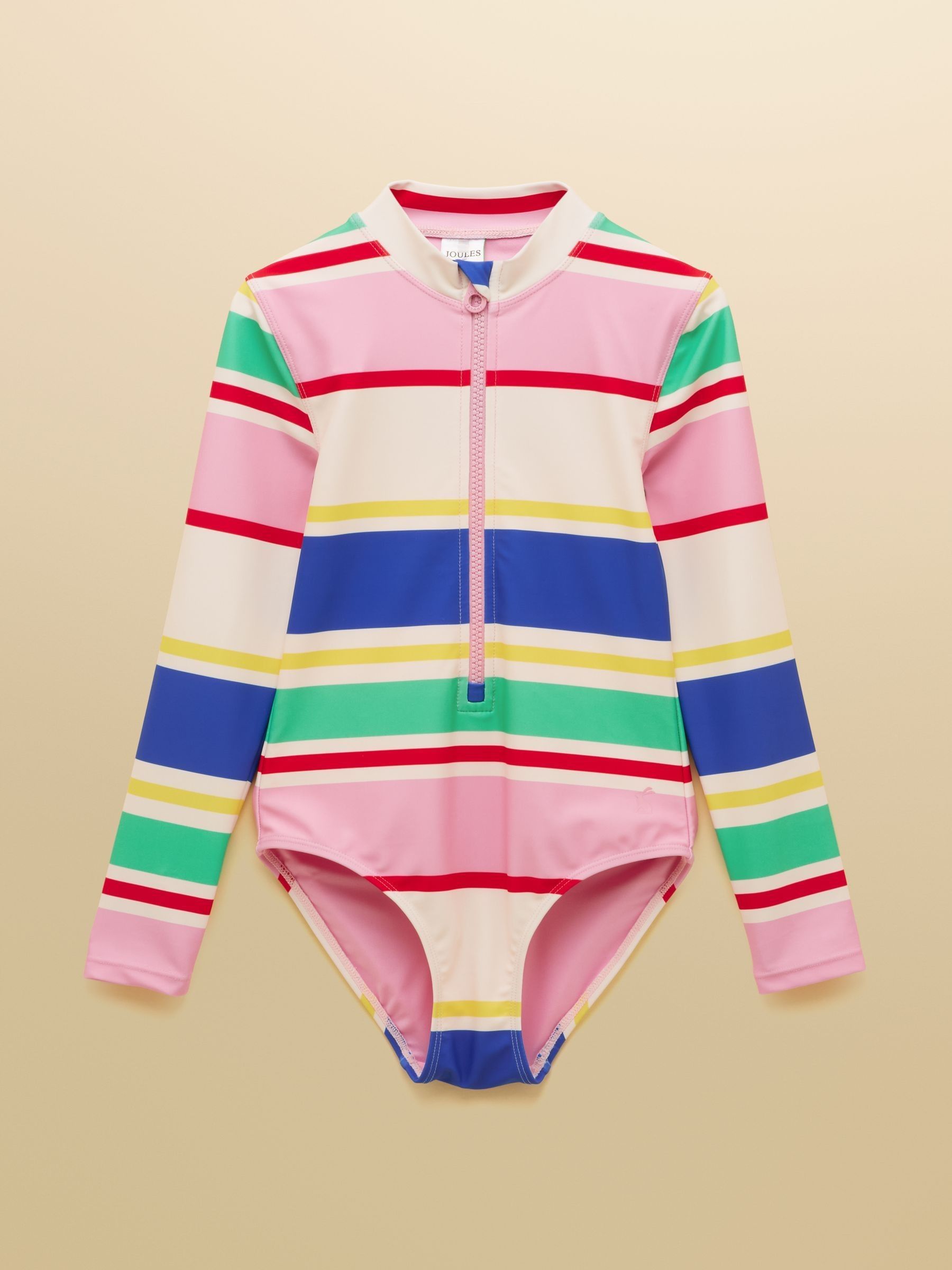 Girls' Multi Stripe Long Sleeve Sunsafe Swimsuit - Image 1 of 4