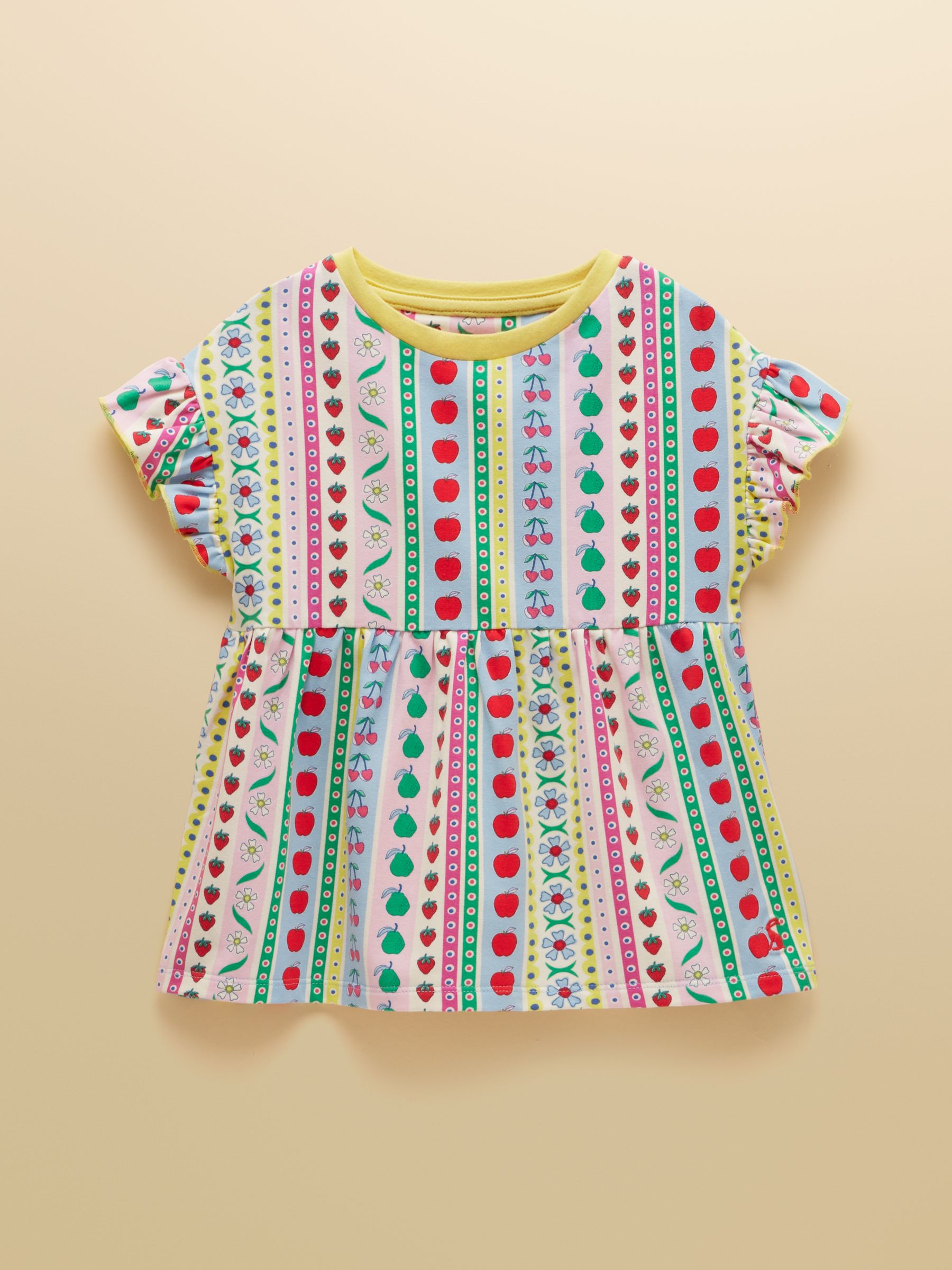 Girls' Harper Pink Fruit Striped Short Sleeve Top - Image 1 of 5