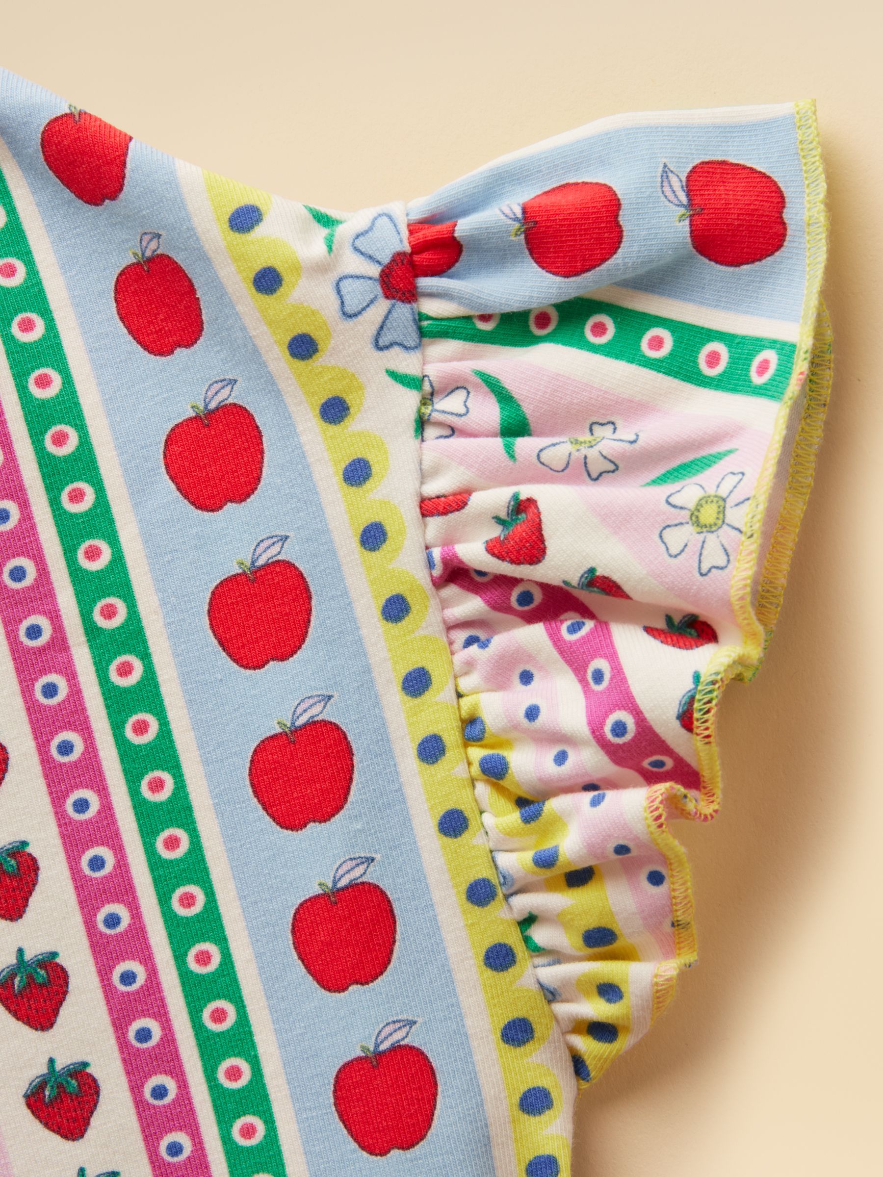 Girls' Harper Pink Fruit Striped Short Sleeve Top - Image 3 of 5