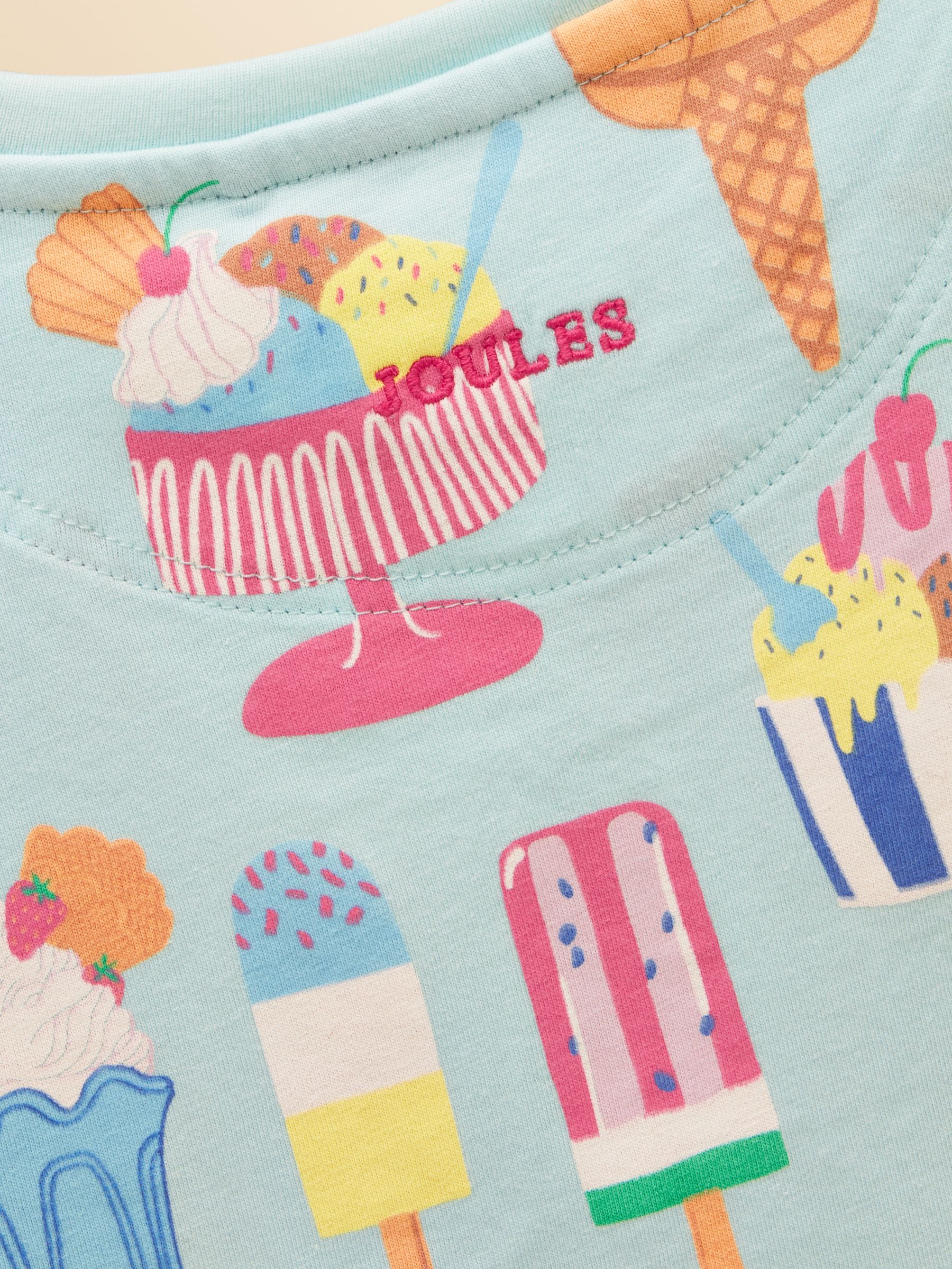 Girls' Waverley Blue Ice Cream Frill Sleeve T-Shirt - Image 5 of 5