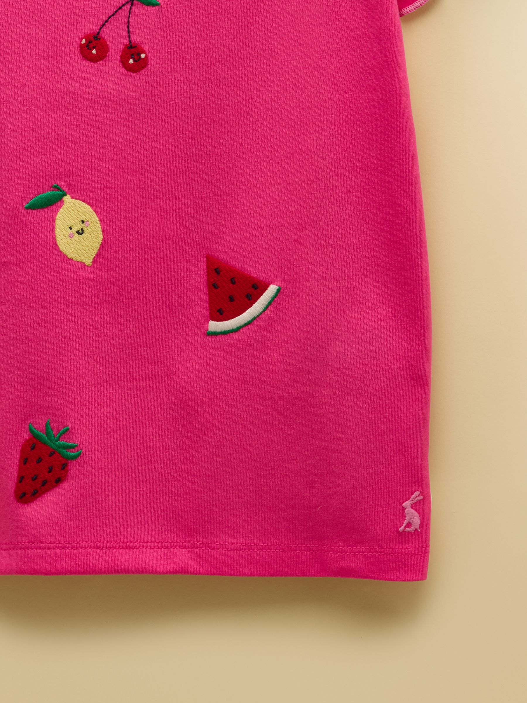 Girls' Waverley Pink Embroidered Fruit Frill Sleeve T-Shirt - Image 5 of 5