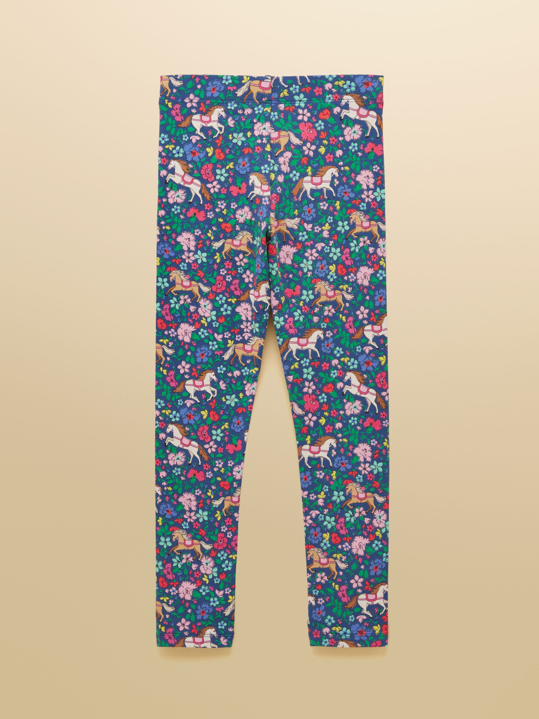 Girls' Deedee Navy Ditsy Horse Jersey Leggings - Image 2 of 5