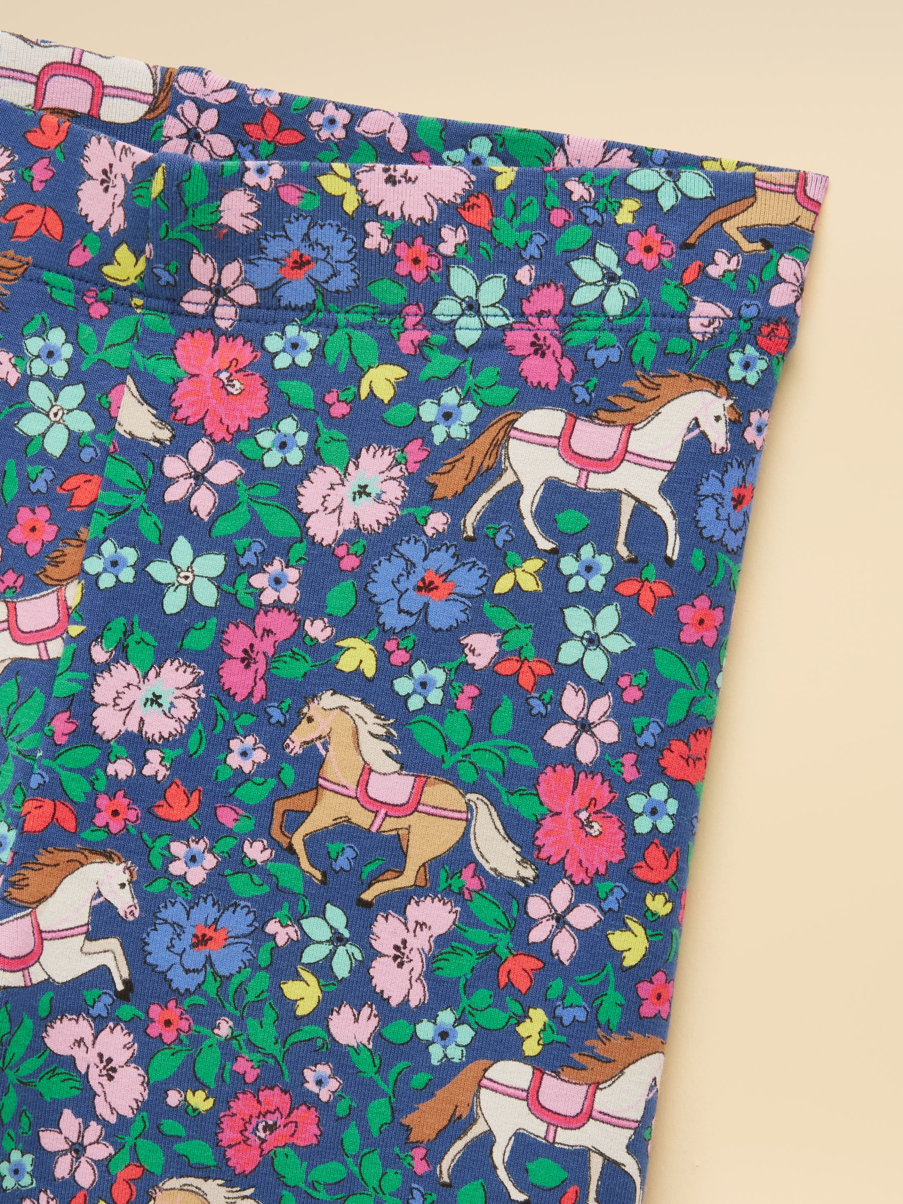 Girls' Deedee Navy Ditsy Horse Jersey Leggings - Image 3 of 5