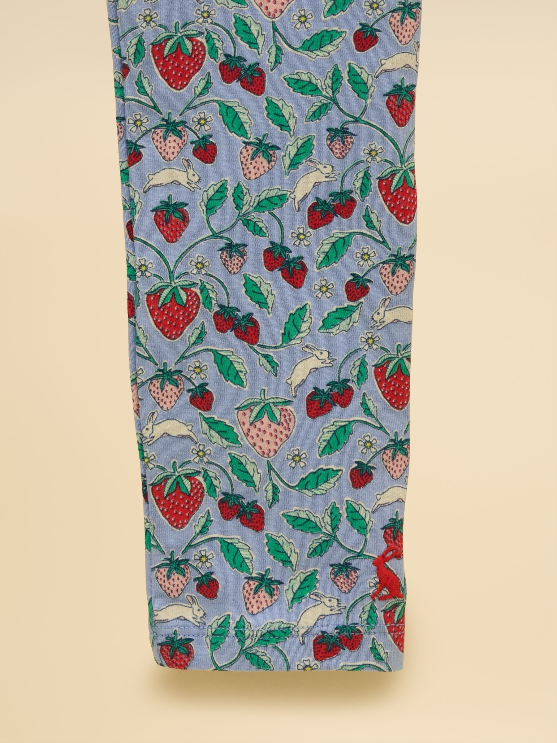 Girls' Deedee Blue Strawberry Jersey Leggings - Image 3 of 4
