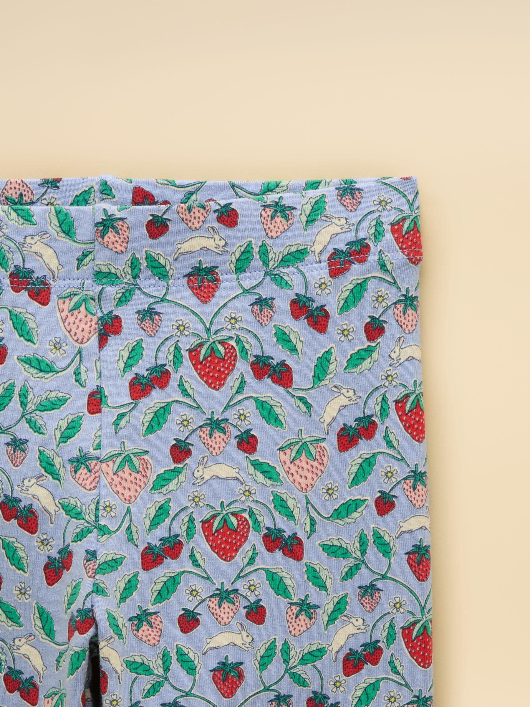 Girls' Deedee Blue Strawberry Jersey Leggings - Image 4 of 4