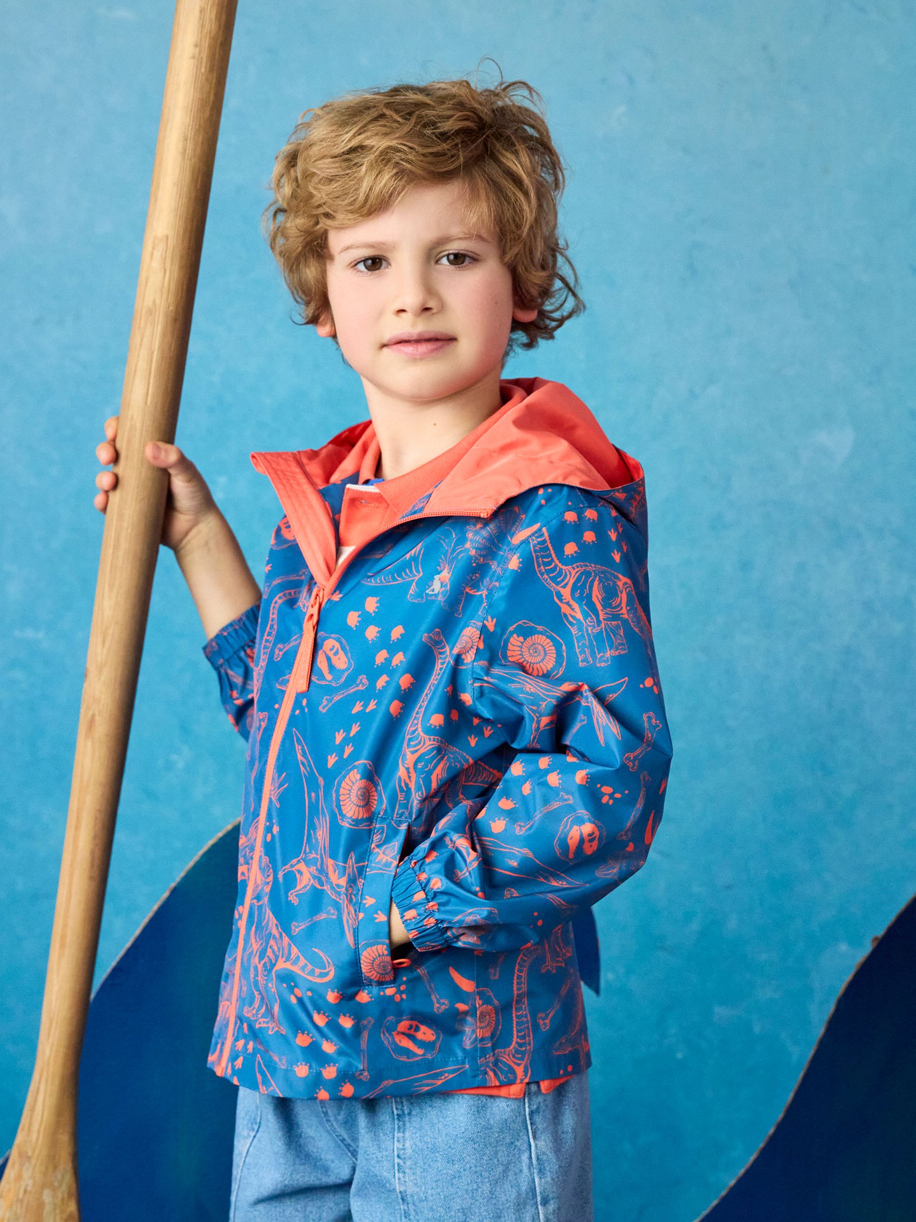 Kids' Rainwell Blue Dino Waterproof Raincoat With Hood - Image 1 of 7
