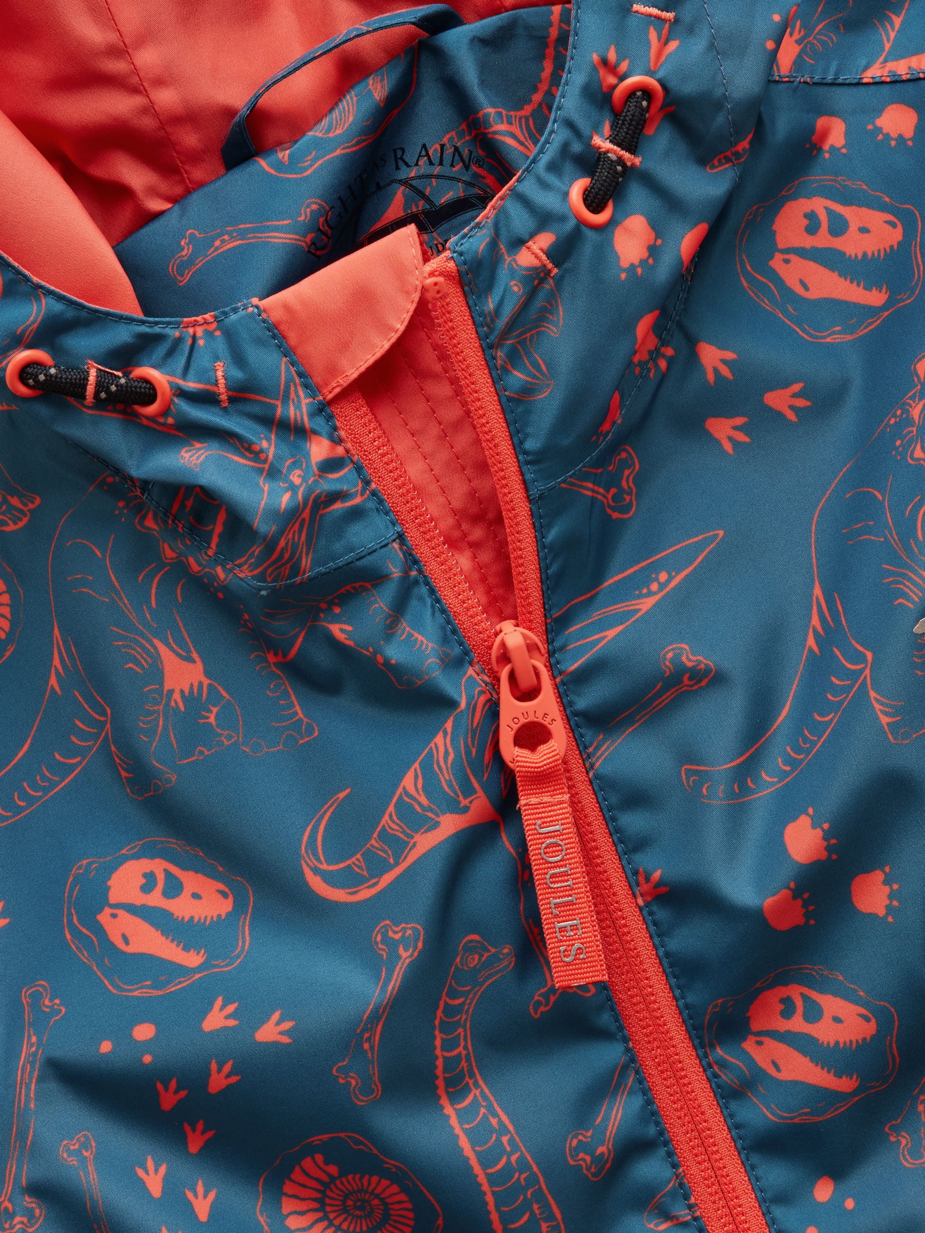 Kids' Rainwell Blue Dino Waterproof Raincoat With Hood - Image 5 of 7