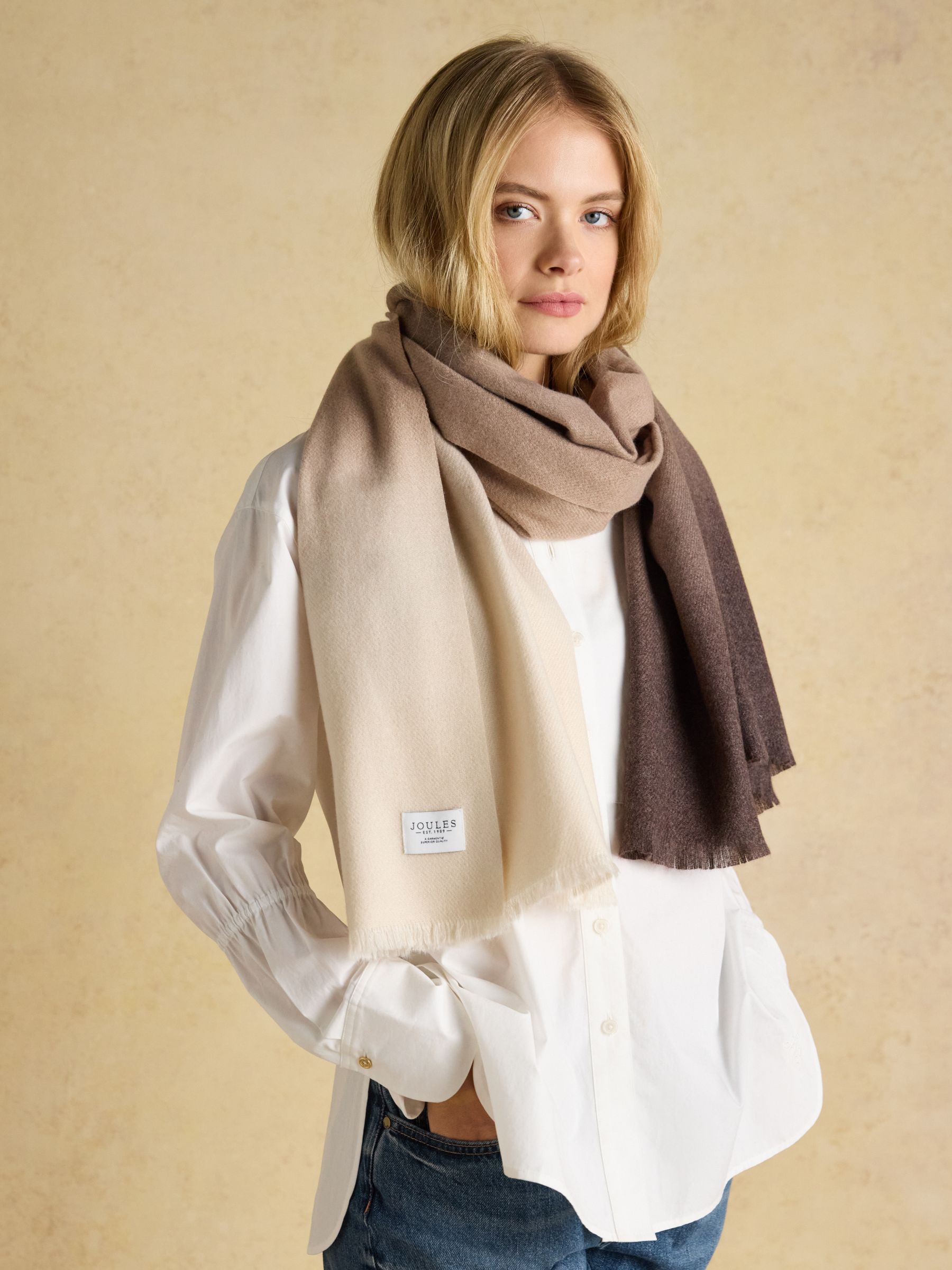 Karina Mink Brown Ombre Scarf - Image 4 of 7
