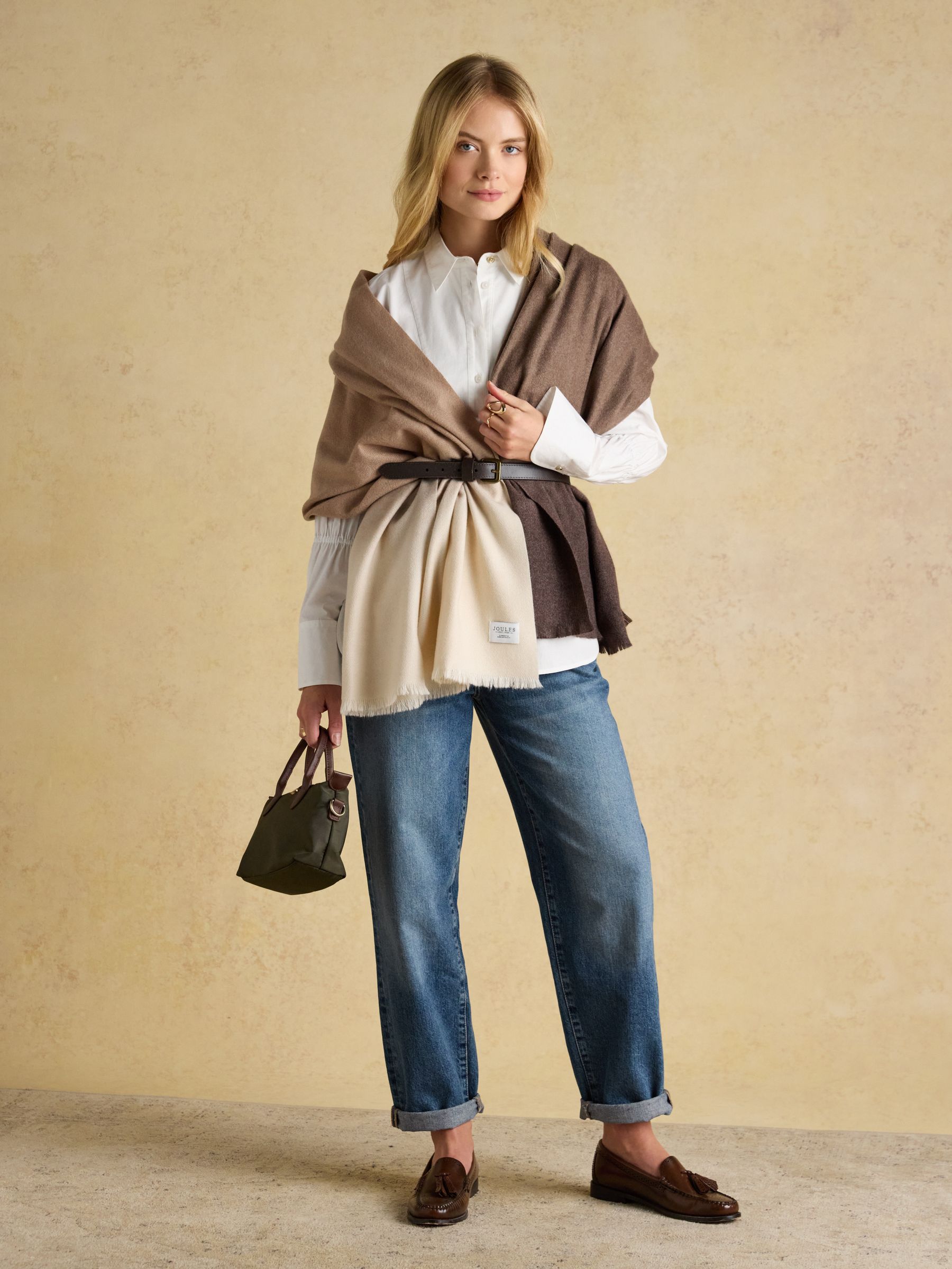 Karina Mink Brown Ombre Scarf - Image 5 of 7