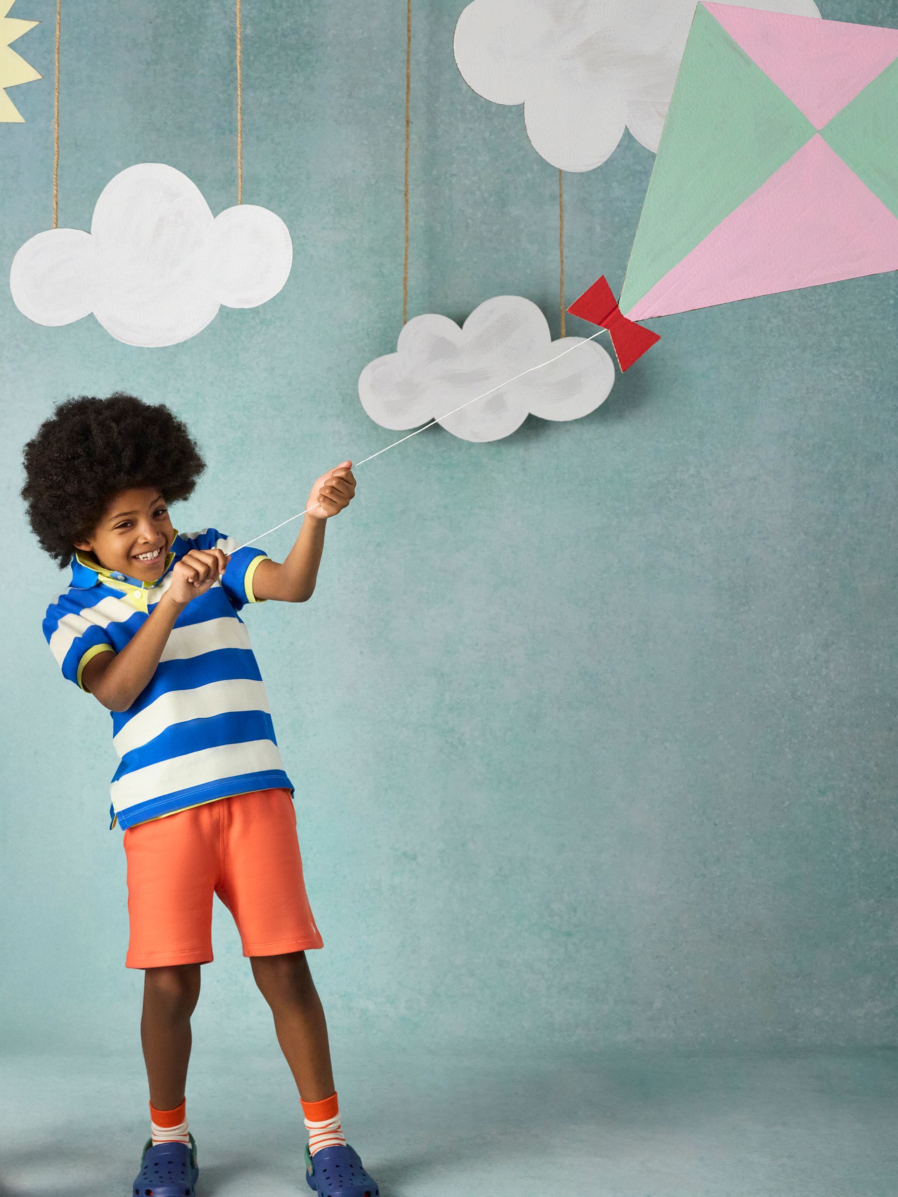 Boys' Woody Blue & White Striped Cotton Polo Shirt - Image 2 of 6