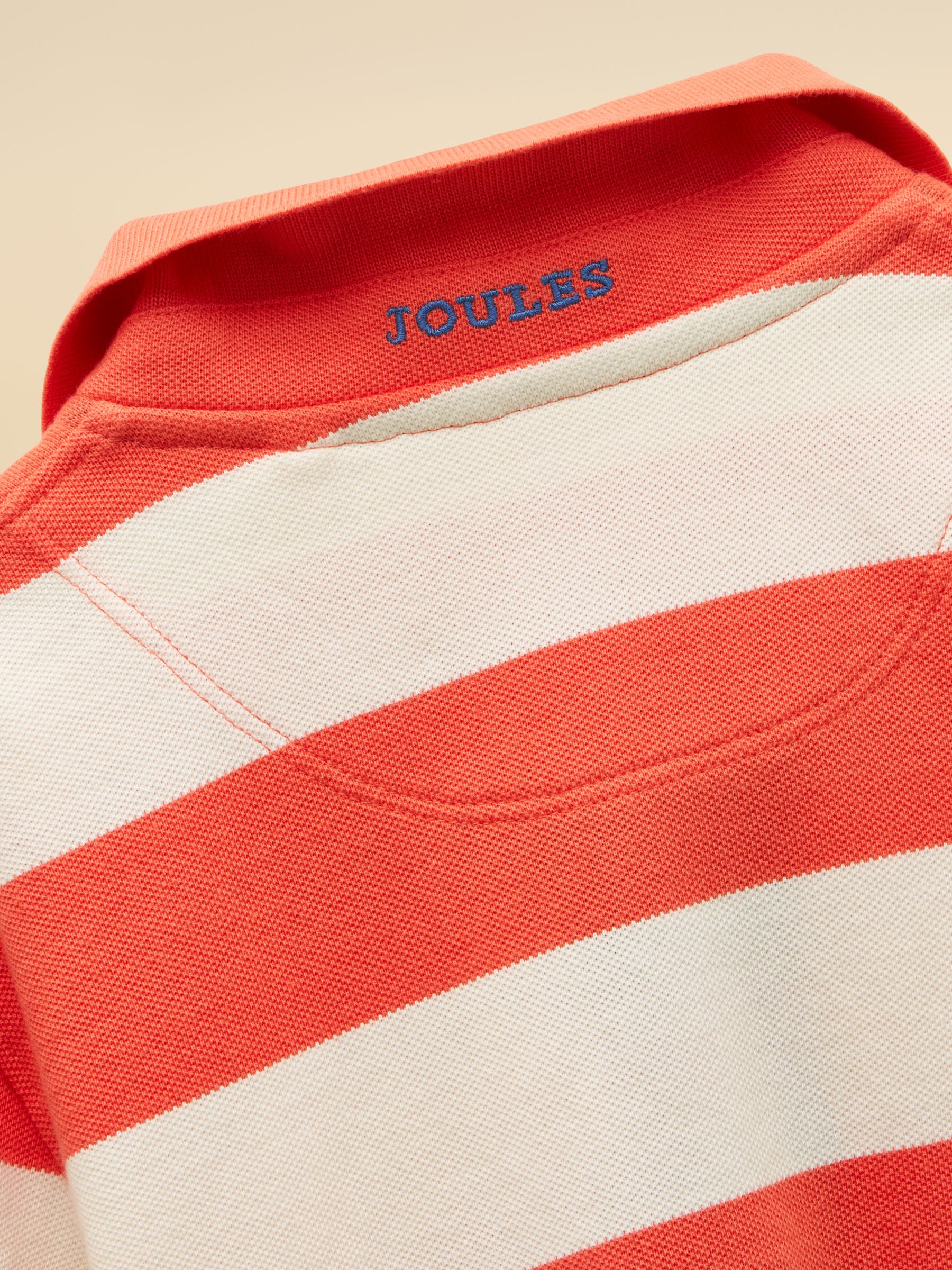 Boys' Woody Orange & White Striped Cotton Polo Shirt - Image 7 of 7