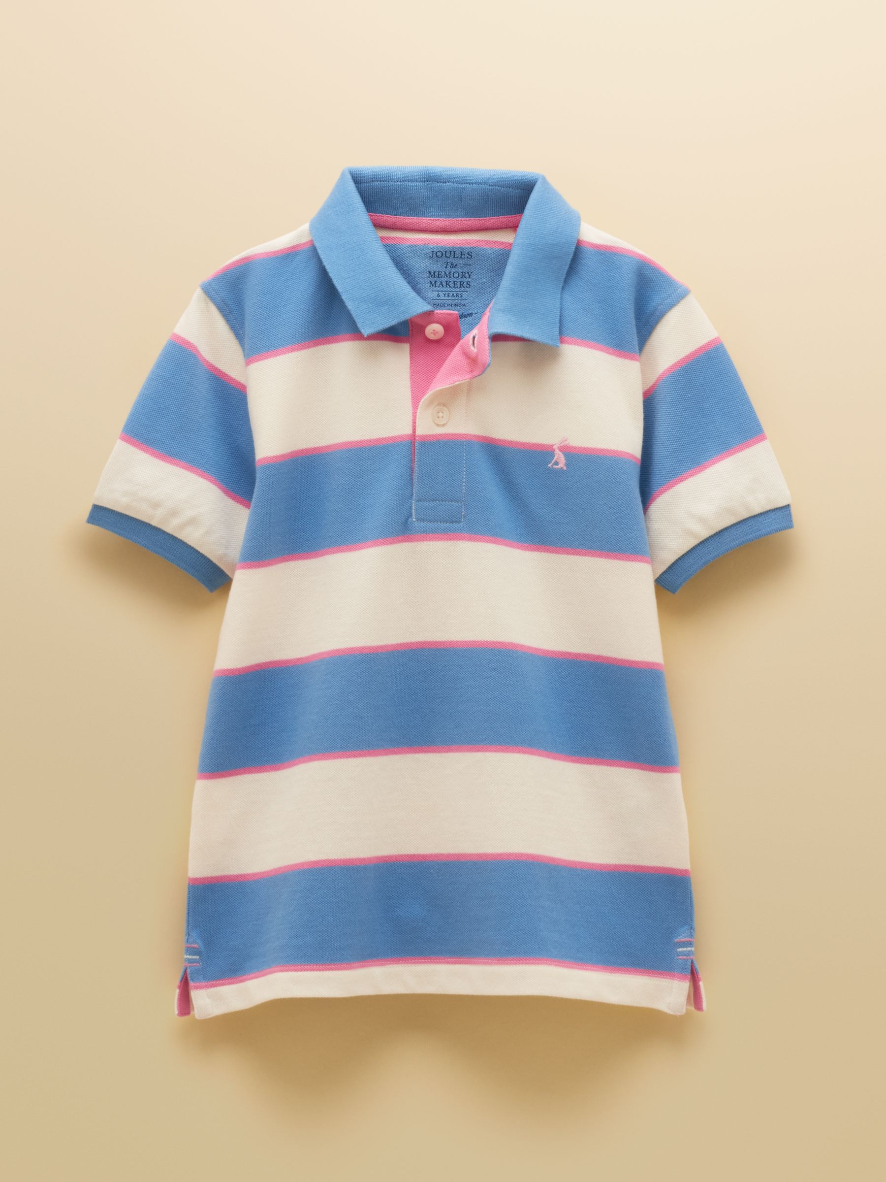 Boys' Woody Pink Striped Cotton Polo Shirt - Image 1 of 5