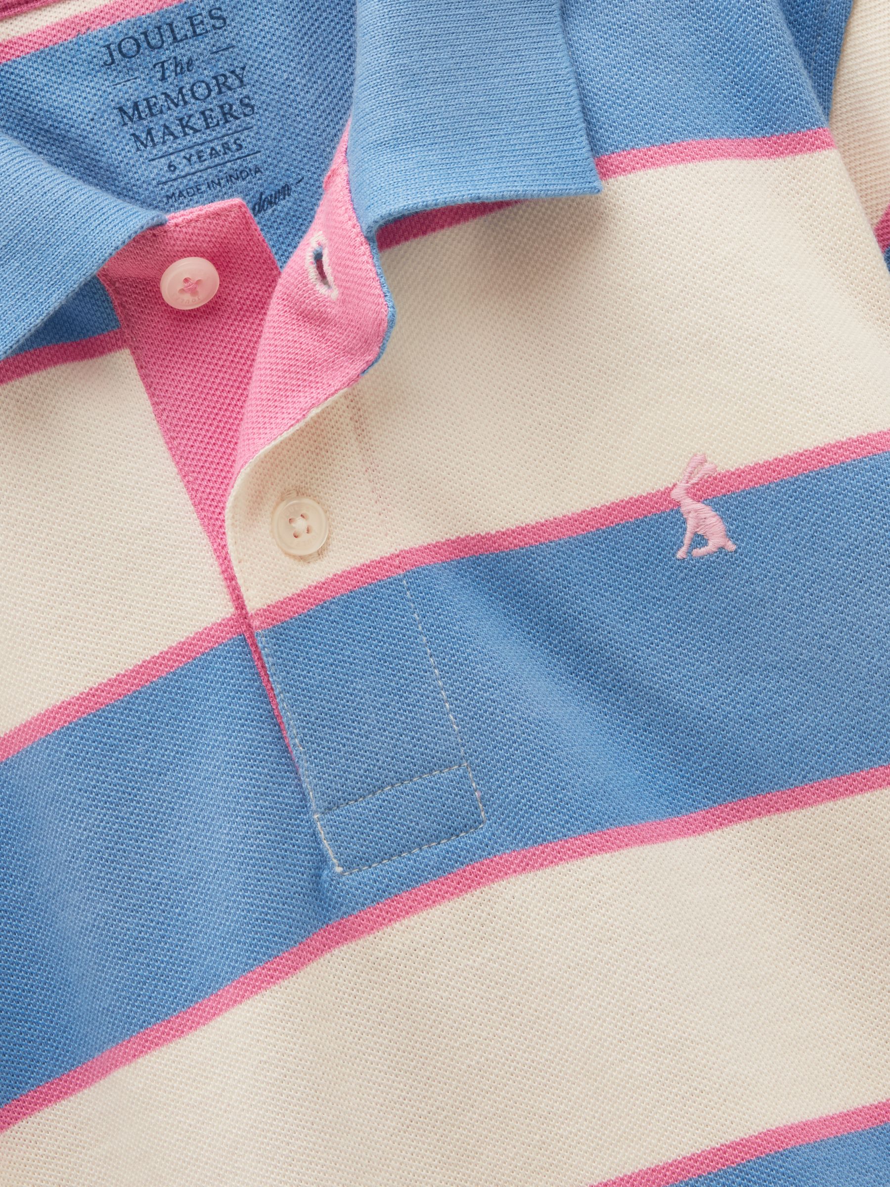 Boys' Woody Pink Striped Cotton Polo Shirt - Image 3 of 5