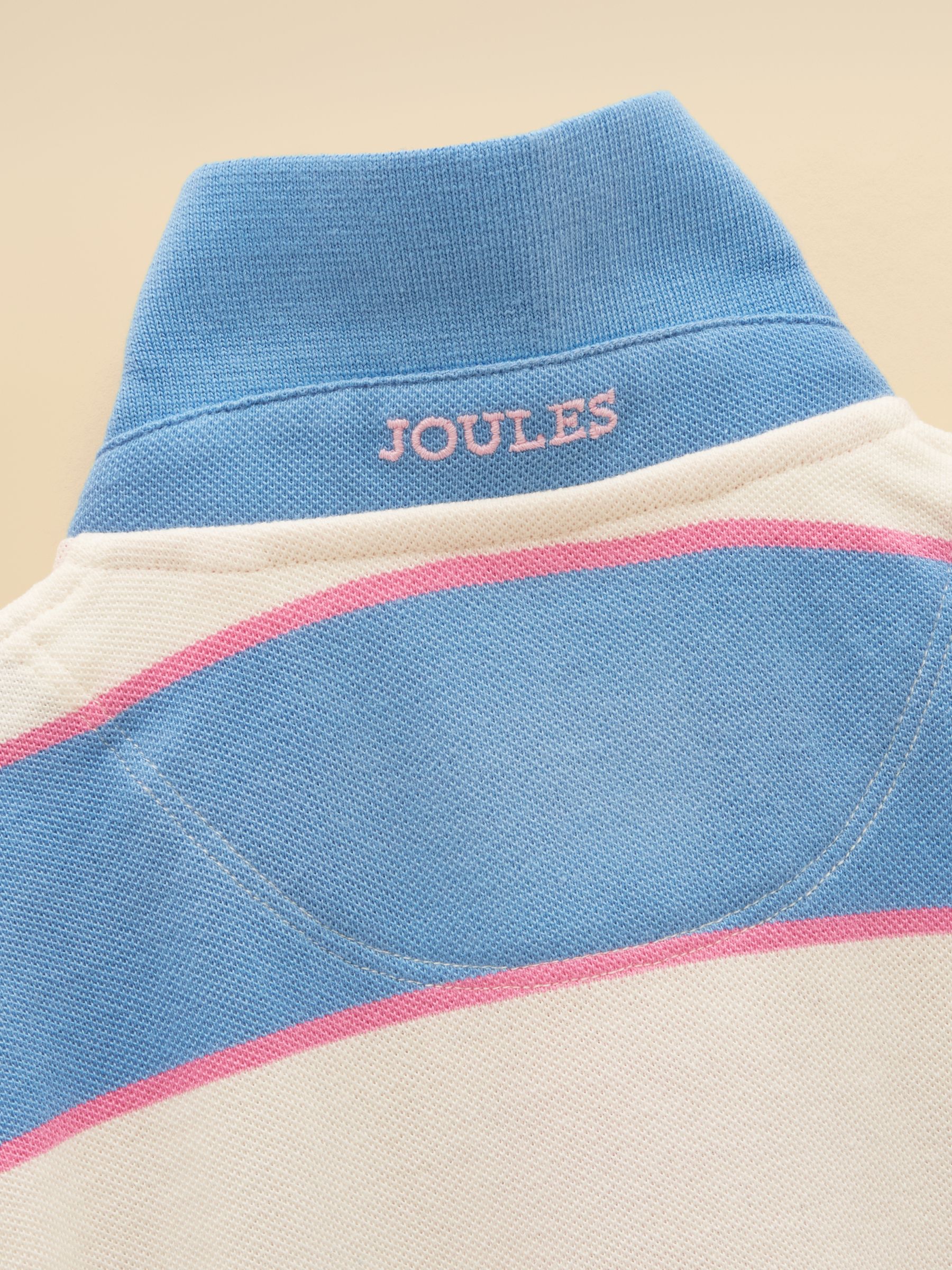 Boys' Woody Pink Striped Cotton Polo Shirt - Image 6 of 6 Boys' Woody Pink Striped Cotton Polo Shirt - Image 6 of 6
