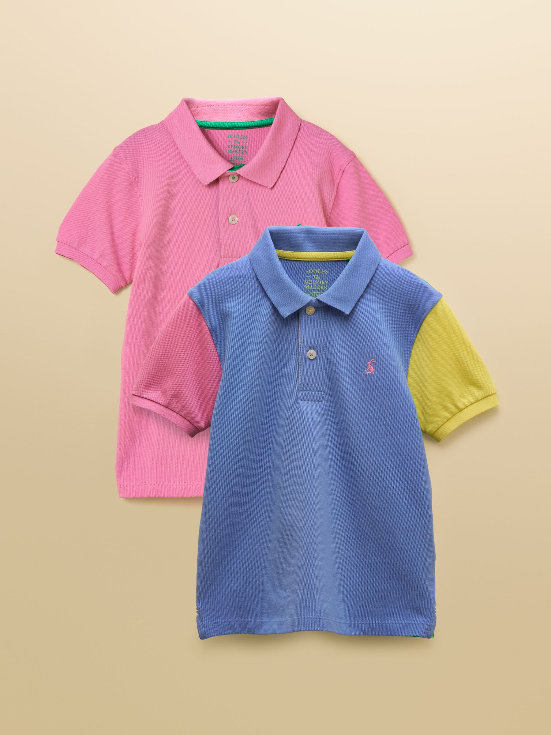 Boys' Woody Pink/Blue Short Sleeve Polo Shirts 2 Pack - Image 1 of 7