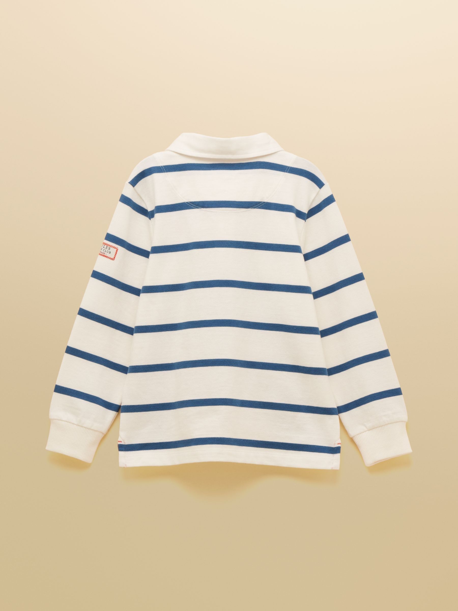 Boys' Cream & Navy Long Sleeve Rugby Shirt - Image 2 of 5