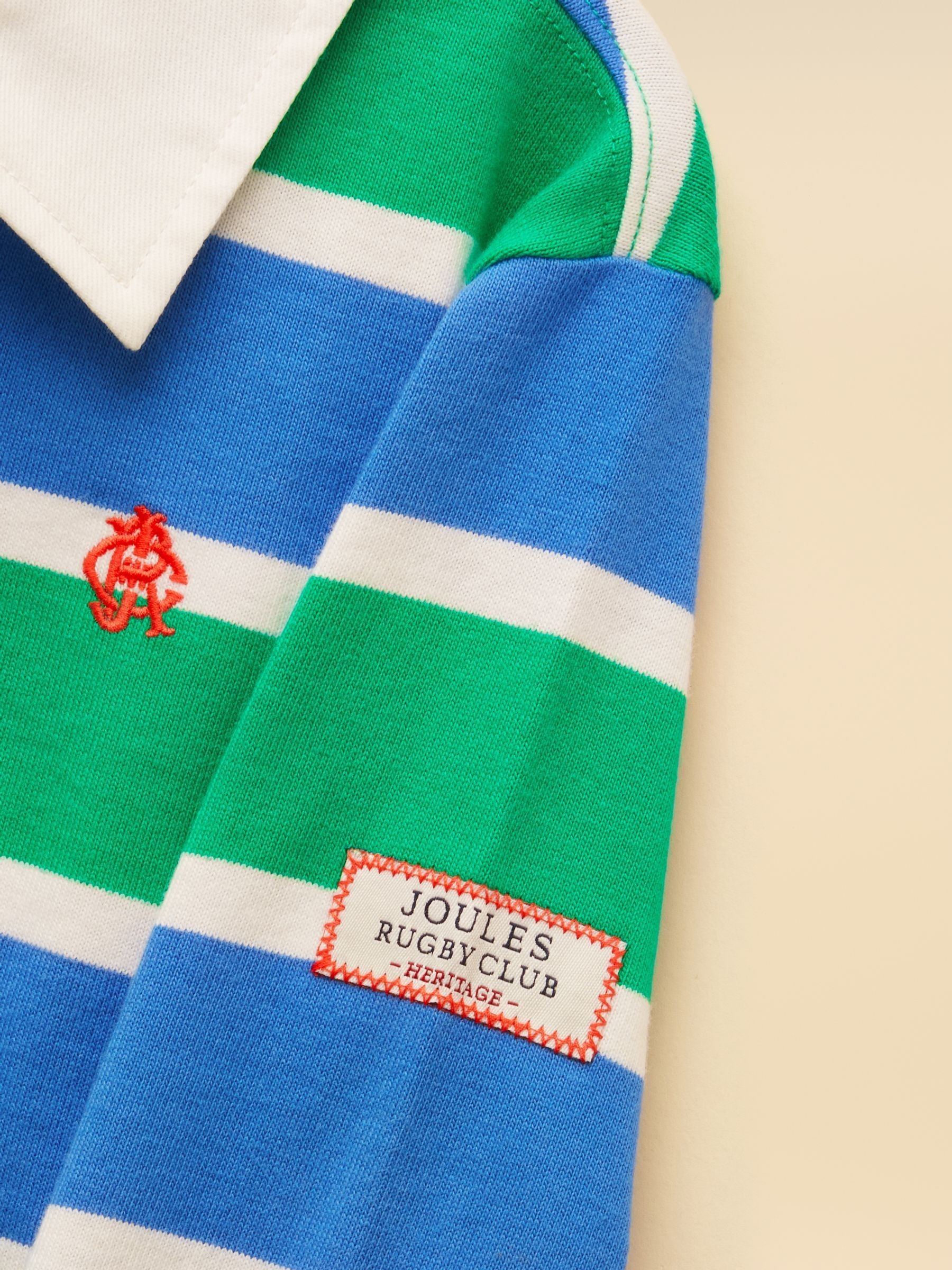 Boys' Green & Blue Long Sleeve Rugby Shirt - Image 4 of 5