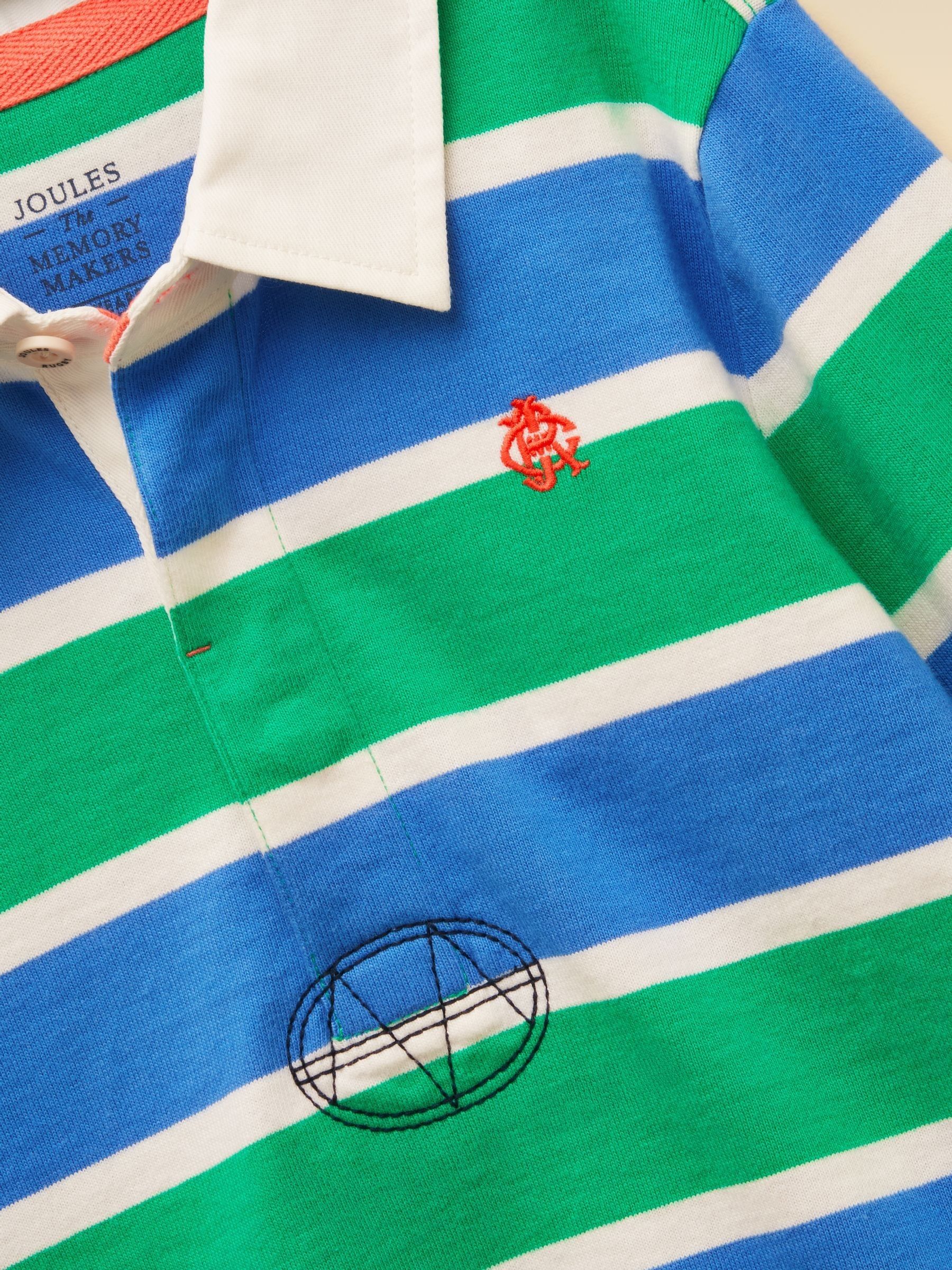 Boys' Green & Blue Long Sleeve Rugby Shirt - Image 6 of 8