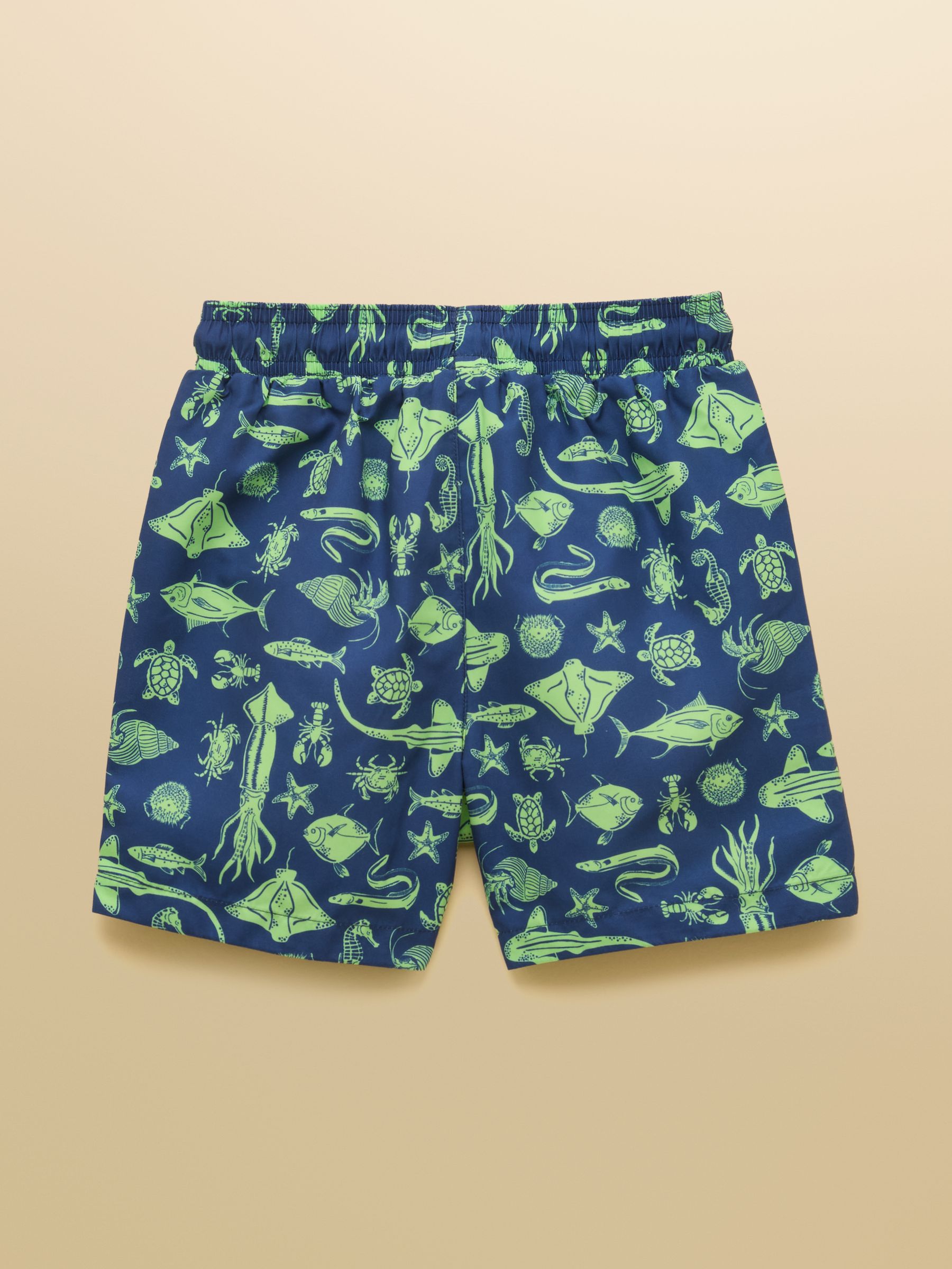 Boys' Blue Printed Swim Shorts - Image 2 of 4
