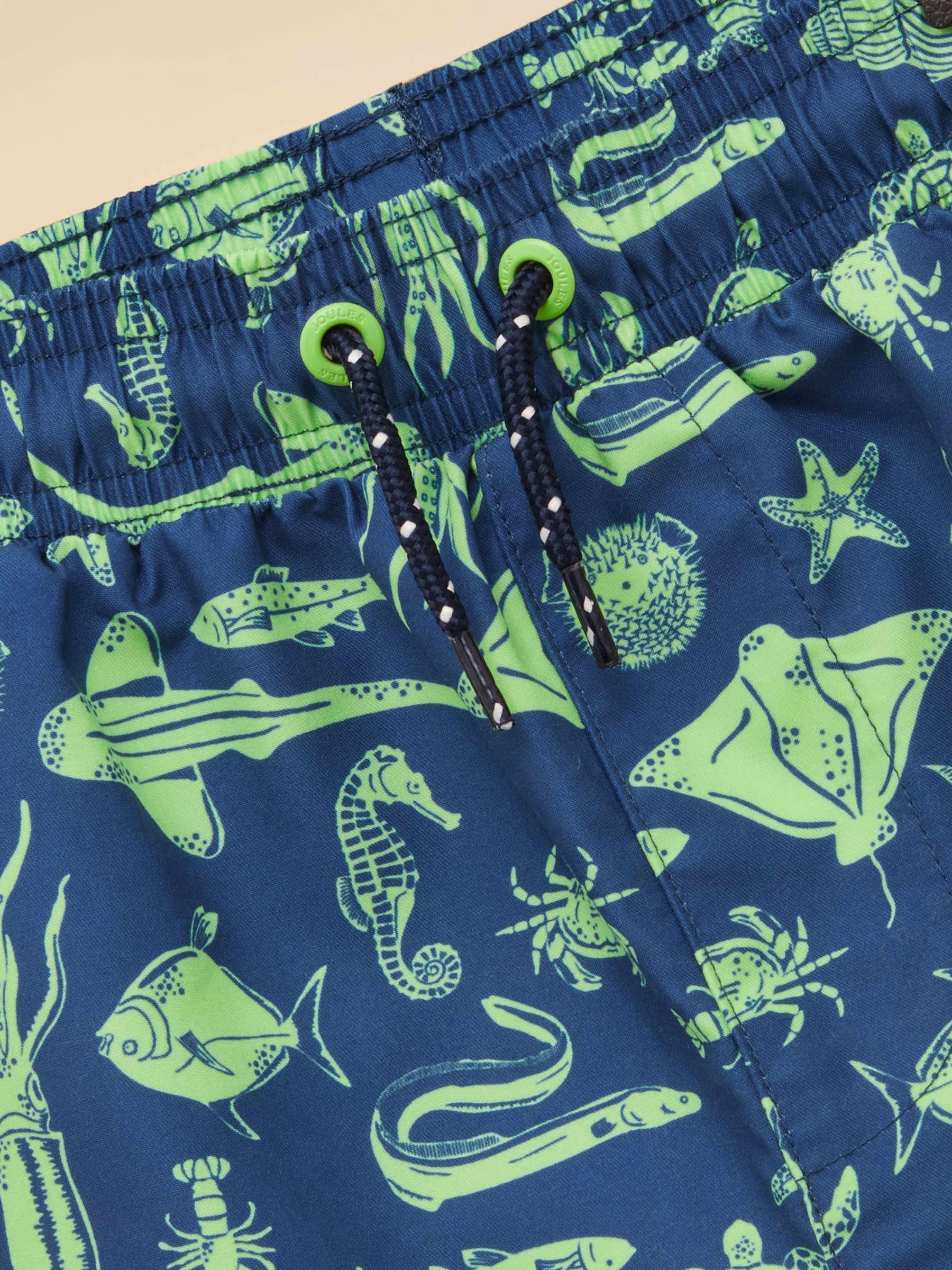 Boys' Blue Printed Swim Shorts - Image 4 of 4