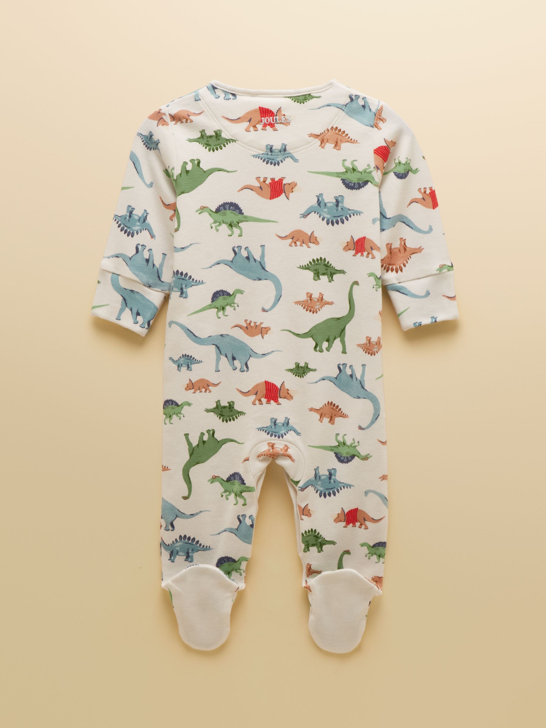 Razamataz Cream Dino Cotton Babygrow - Image 2 of 5