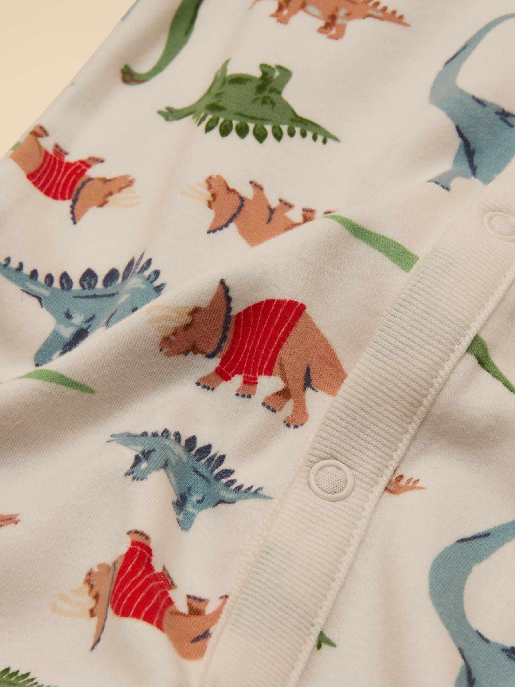Razamataz Cream Dino Cotton Babygrow - Image 3 of 5