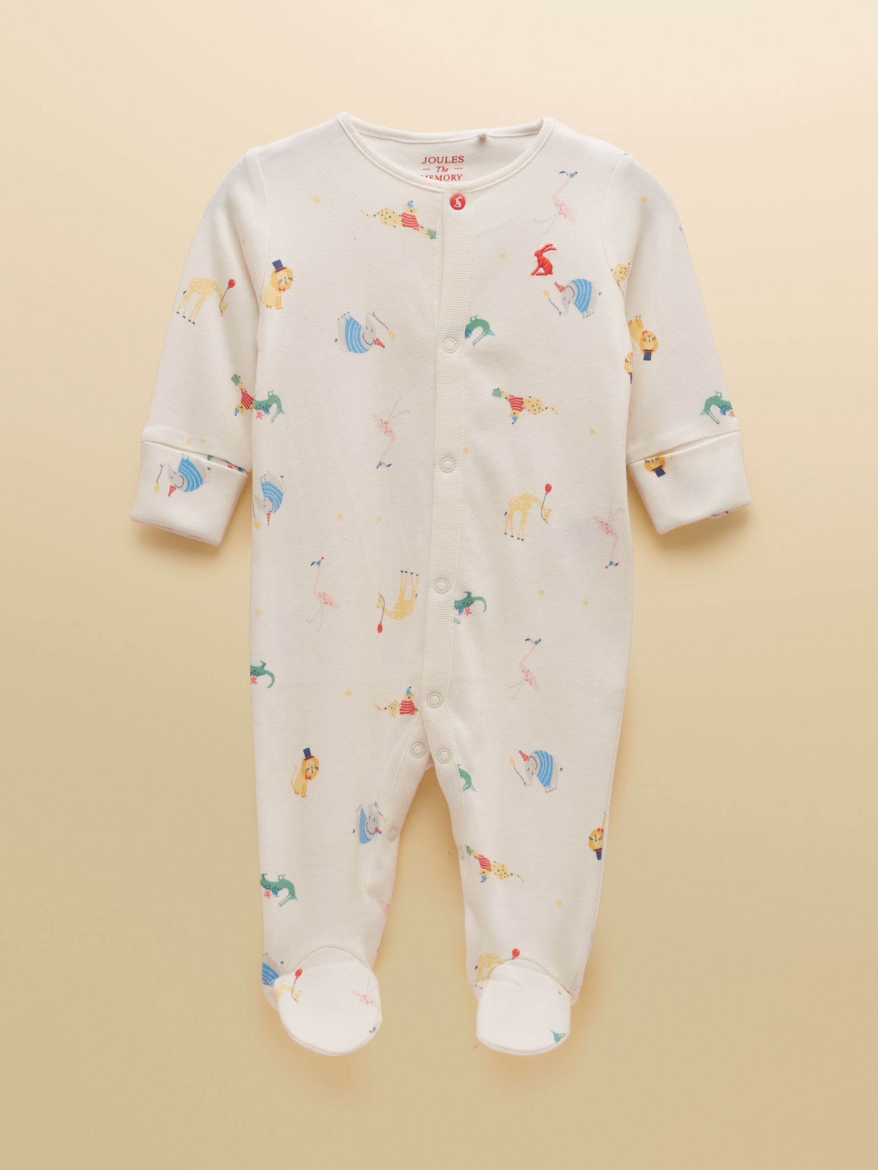 Razamataz Cream Animals Cotton Babygrow - Image 1 of 5
