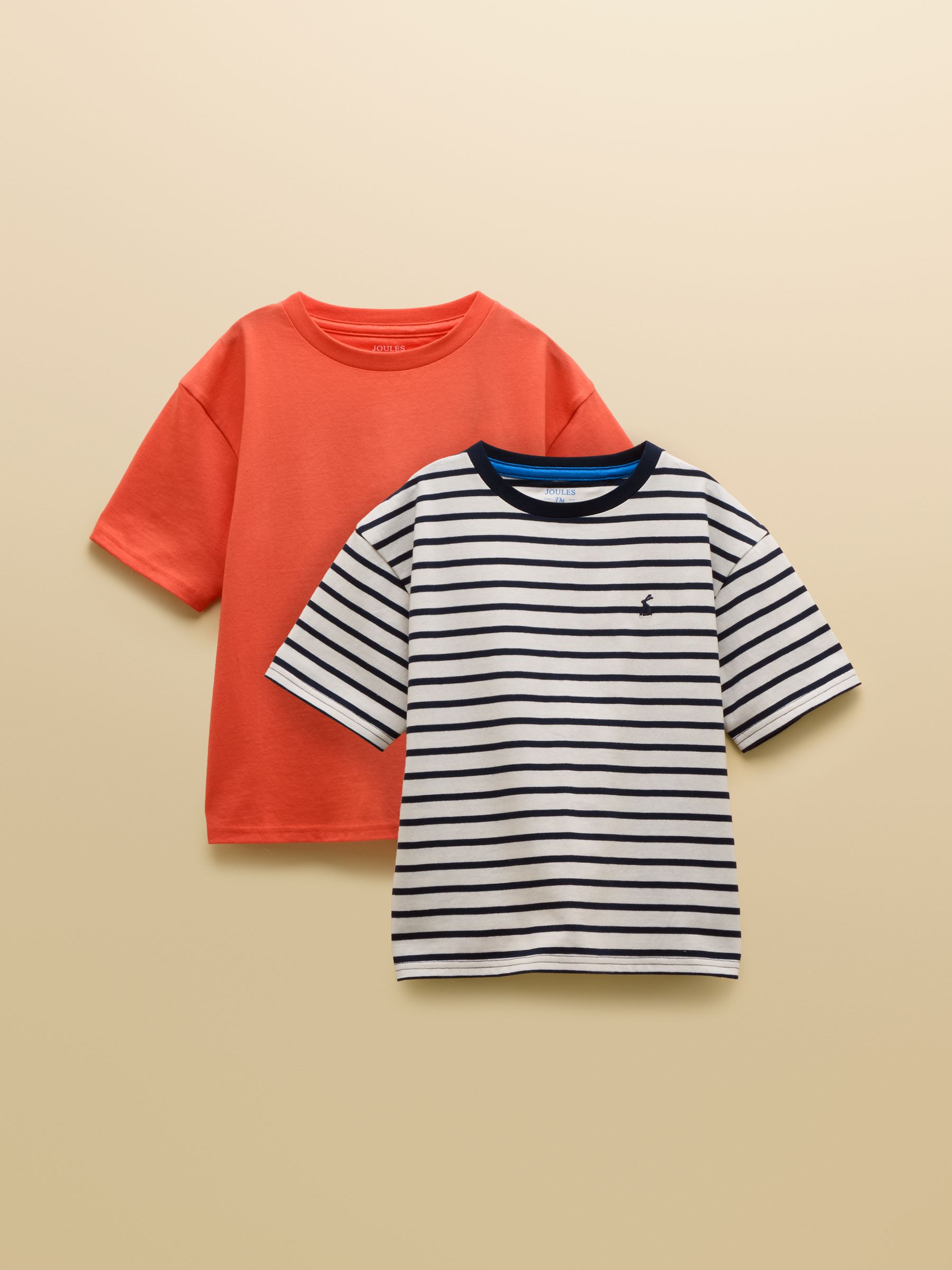 Boys' Let's Go Orange & Navy Short Sleeve T-Shirts 2 Pack - Image 1 of 7